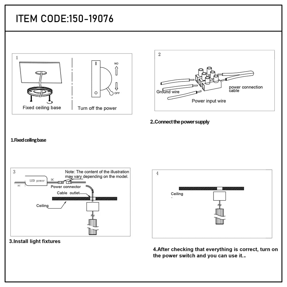 Manual de usuario para Lámpara Colgante LED Acorn con Efecto de Iluminación de Cueva 10W Blanco Cálido-150-19076