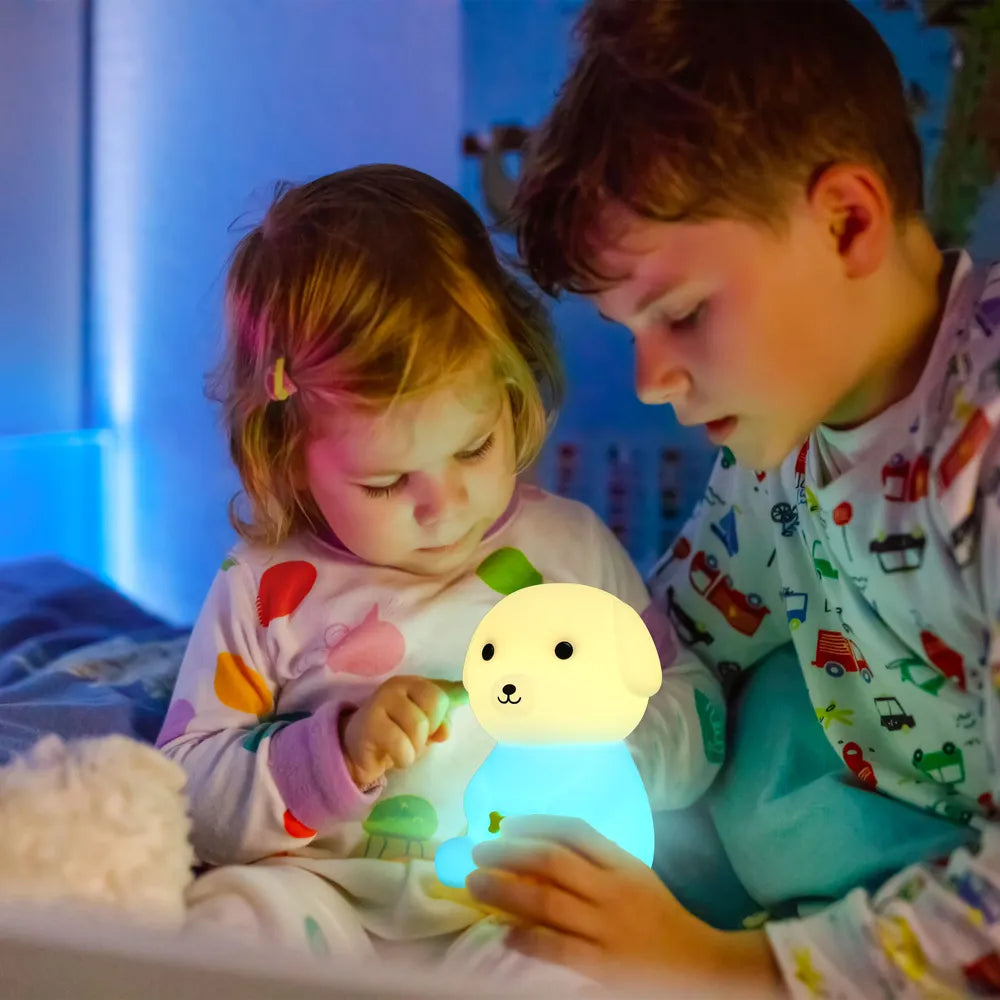 Lámpara Nocturna TEKLED Adorable Luz Nocturna LED Recargable con Temporizador y Opciones de Cambio de Color-Cachorro-130-03774