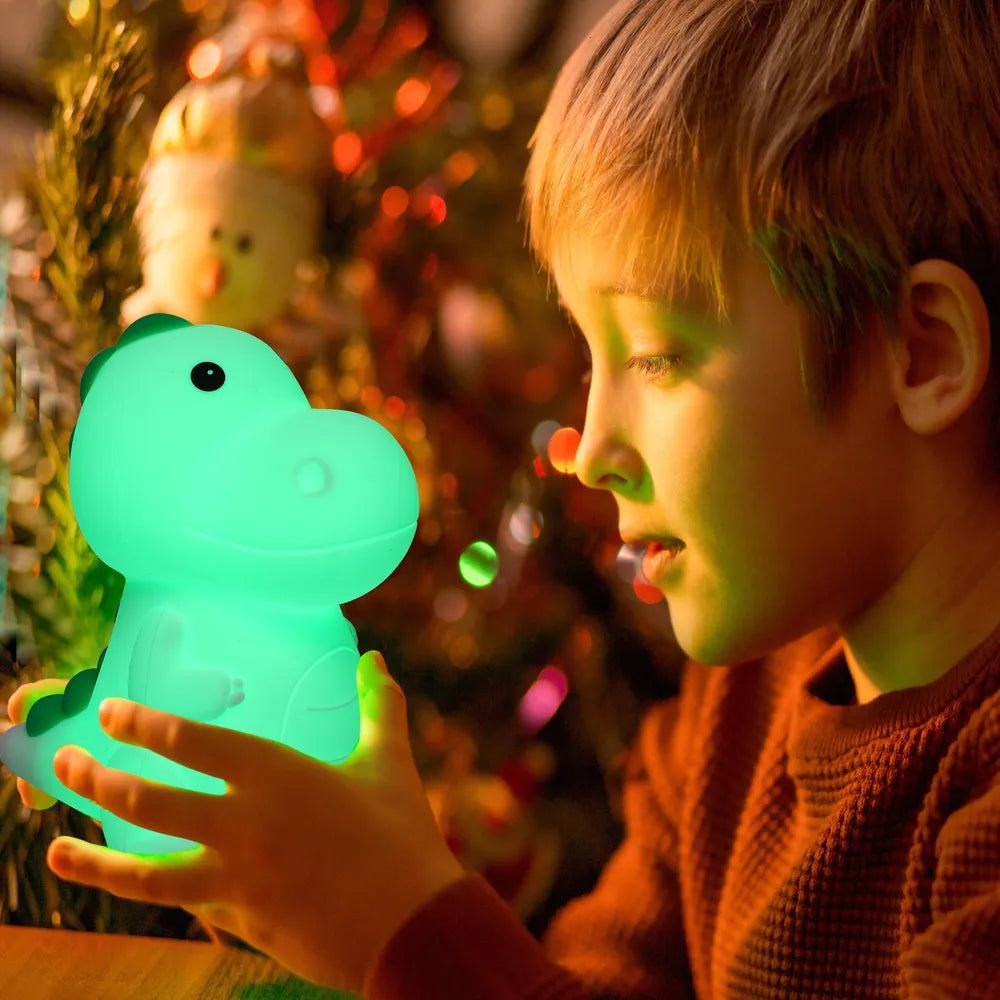 Lámpara de Noche TEKLED Adorable Luz Nocturna LED Recargable con Temporizador y Opciones de Cambio de Color-Dino-130-03776