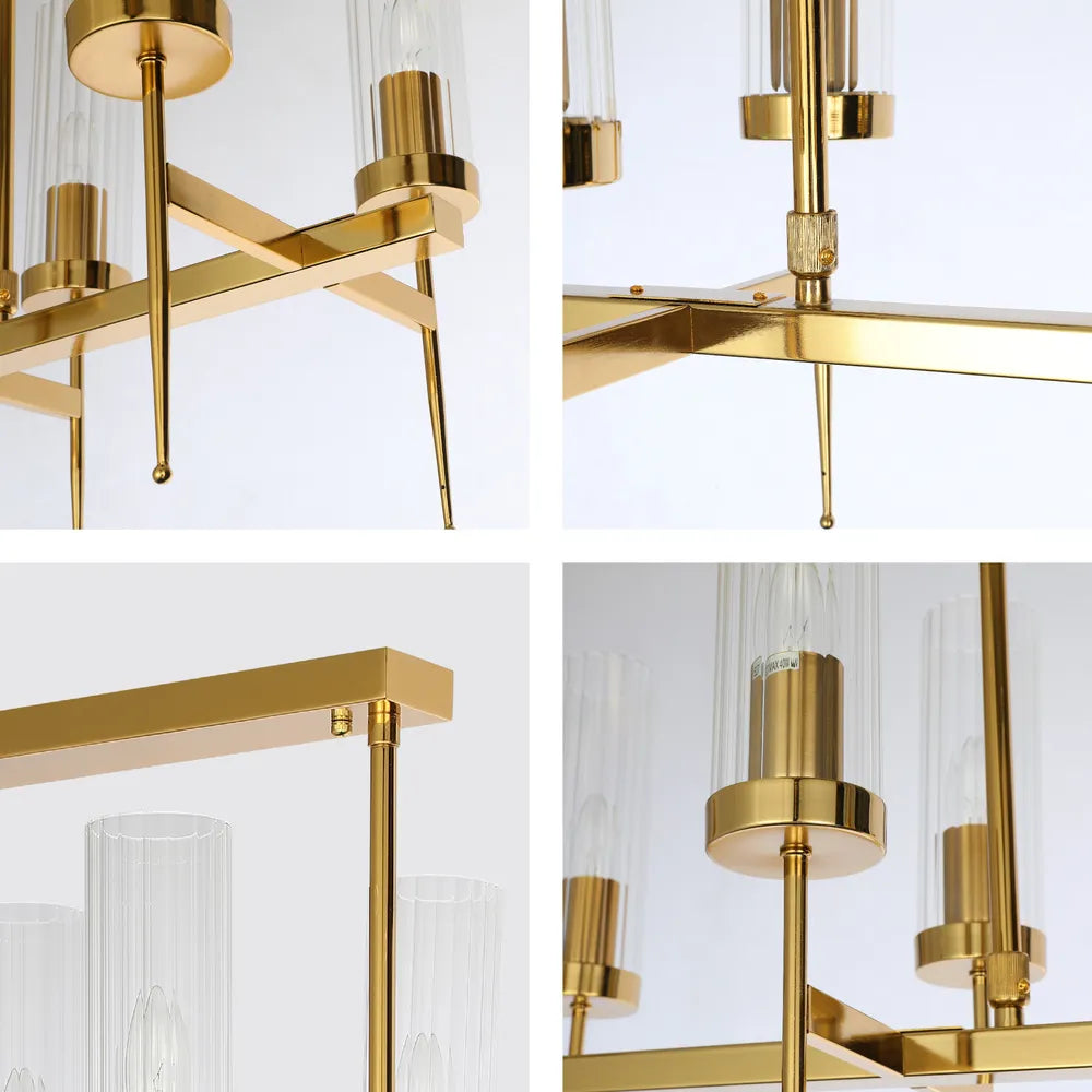 Toma cerrada de la Lámpara de Techo de Cristal Americano Estriado-159-18222