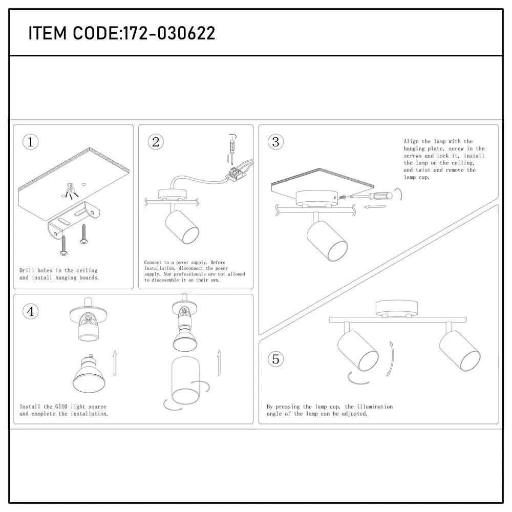 Manual de usuario para Foco de Barra GU10 en Latón Antiguo-172-030622