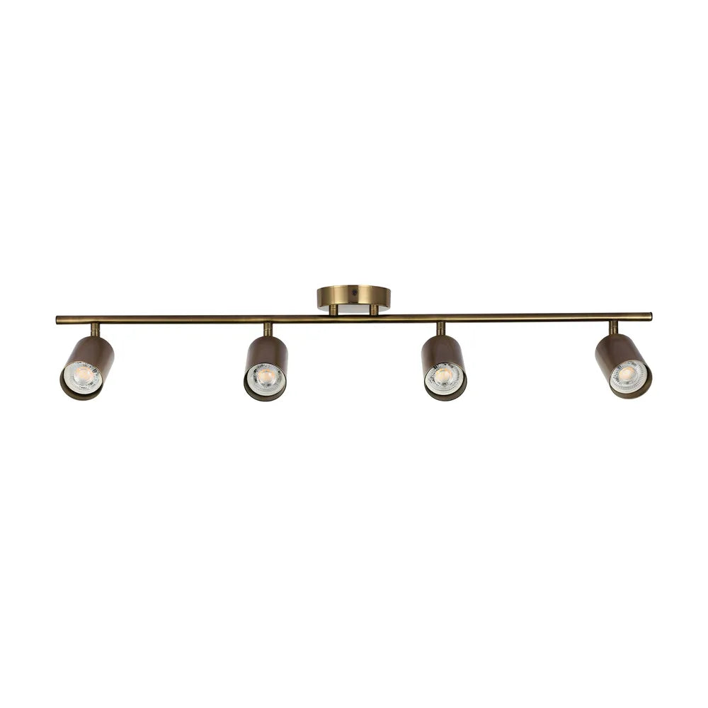 Focos TEKLED Latón Antiguo GU10 Barra de Focos-4 Lámpara-172-030624