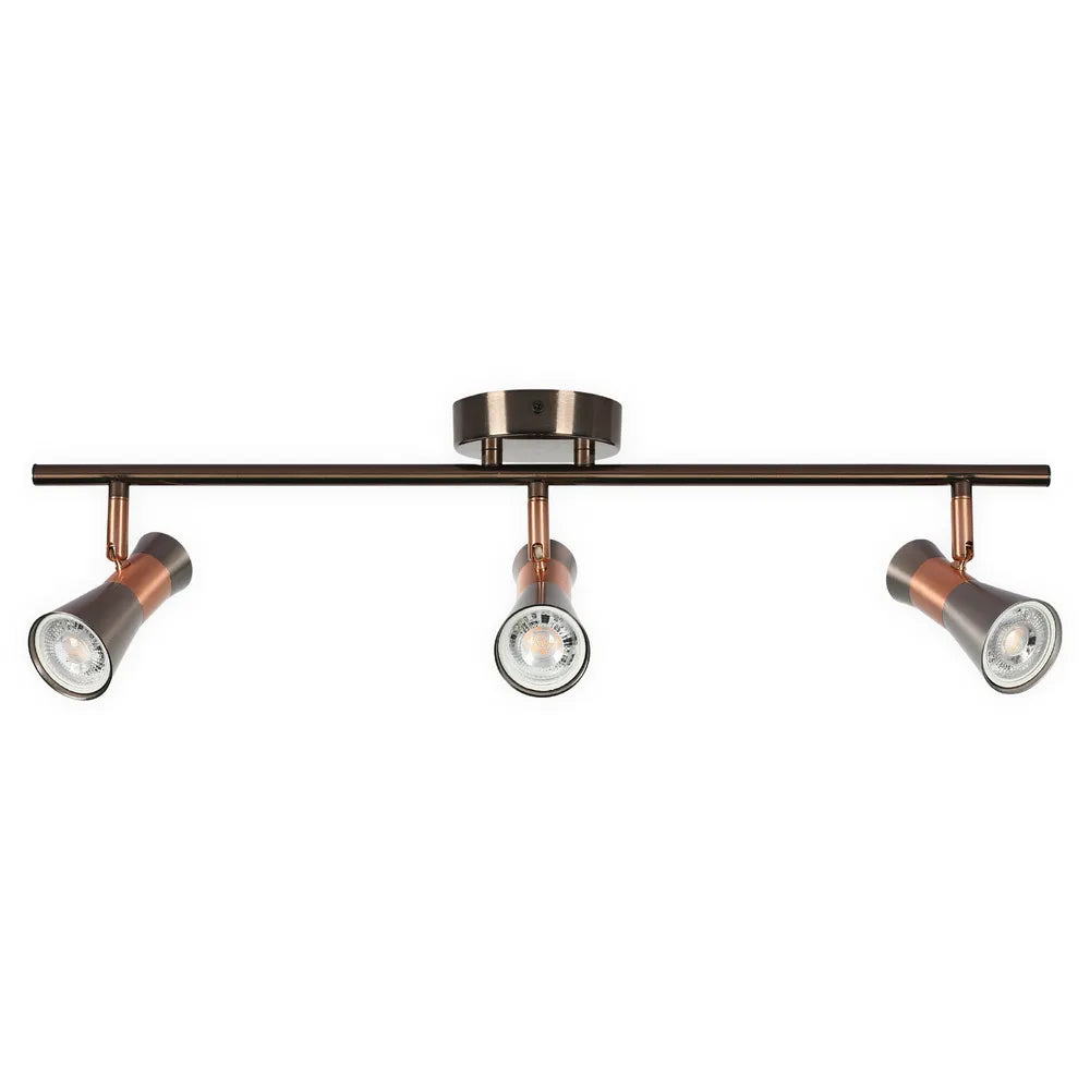 Spotlight TEKLED Bronce Antiguo & Cobre Proyectores de Riel Ajustables-3 Lámparas-172-03140
