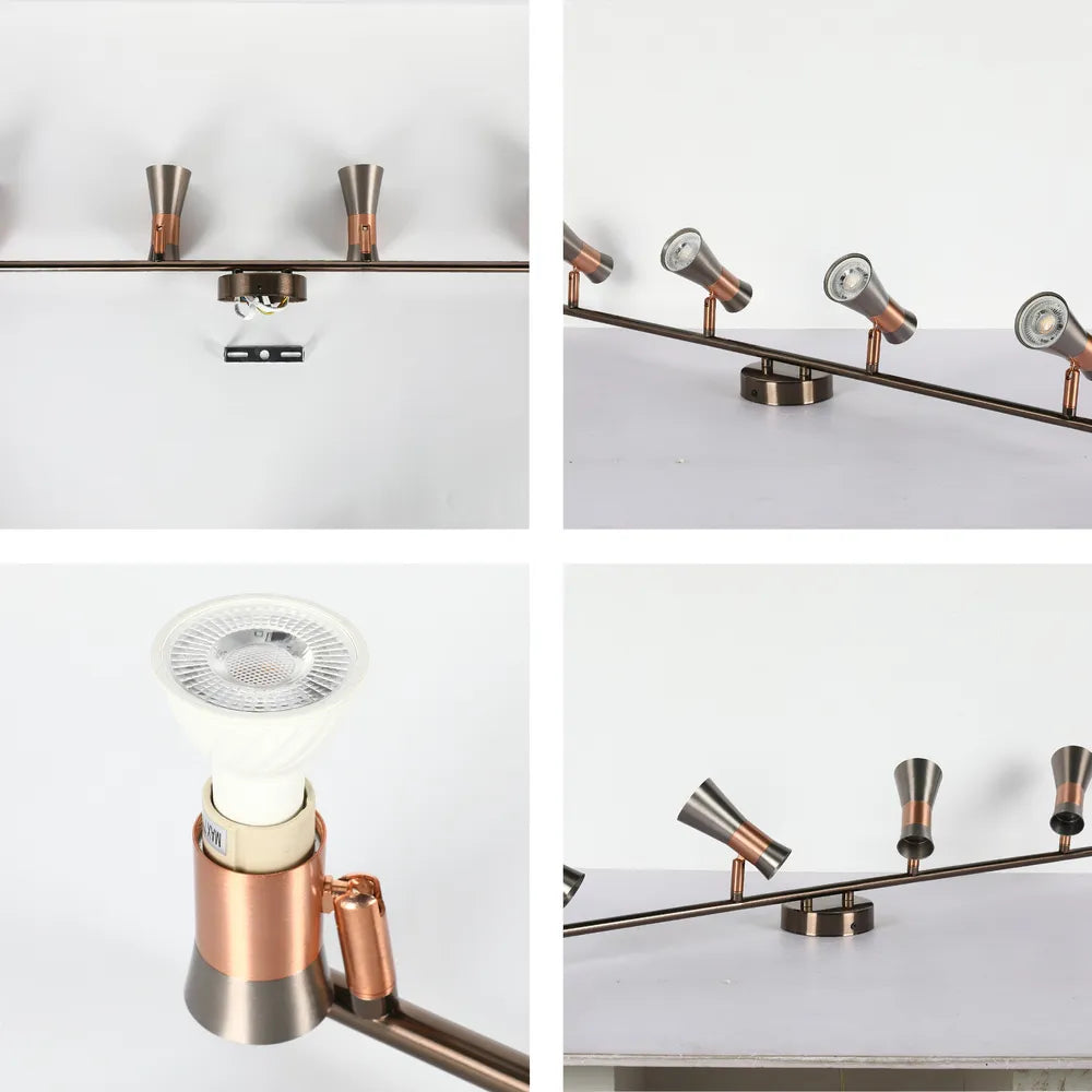 Plano cerrado de las luces de pista ajustables en bronce antiguo y cobre-172-03141