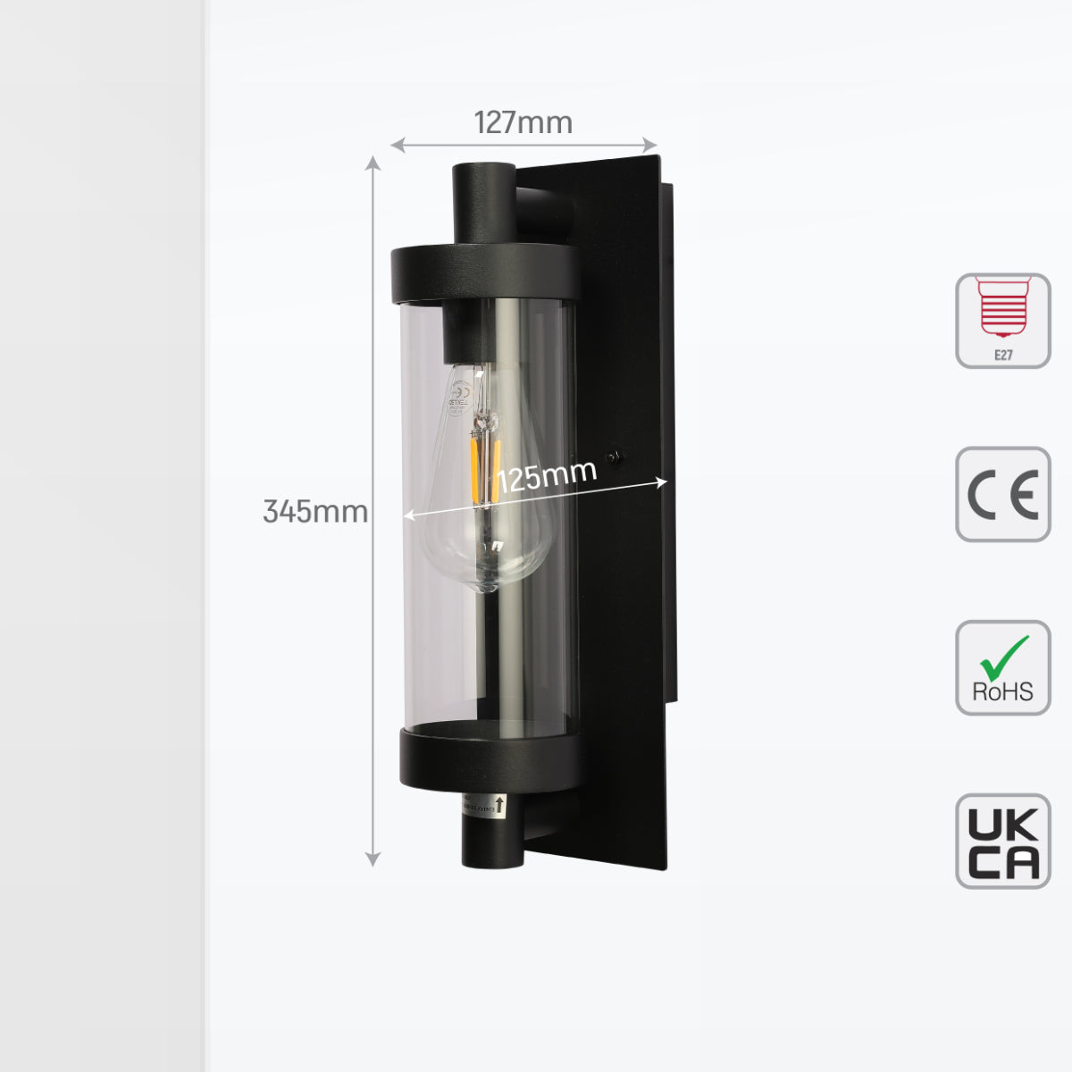 Aplique de pared de vidrio duradero y aluminio, ideal para exteriores e interiores con estilo elegante y atemporal.