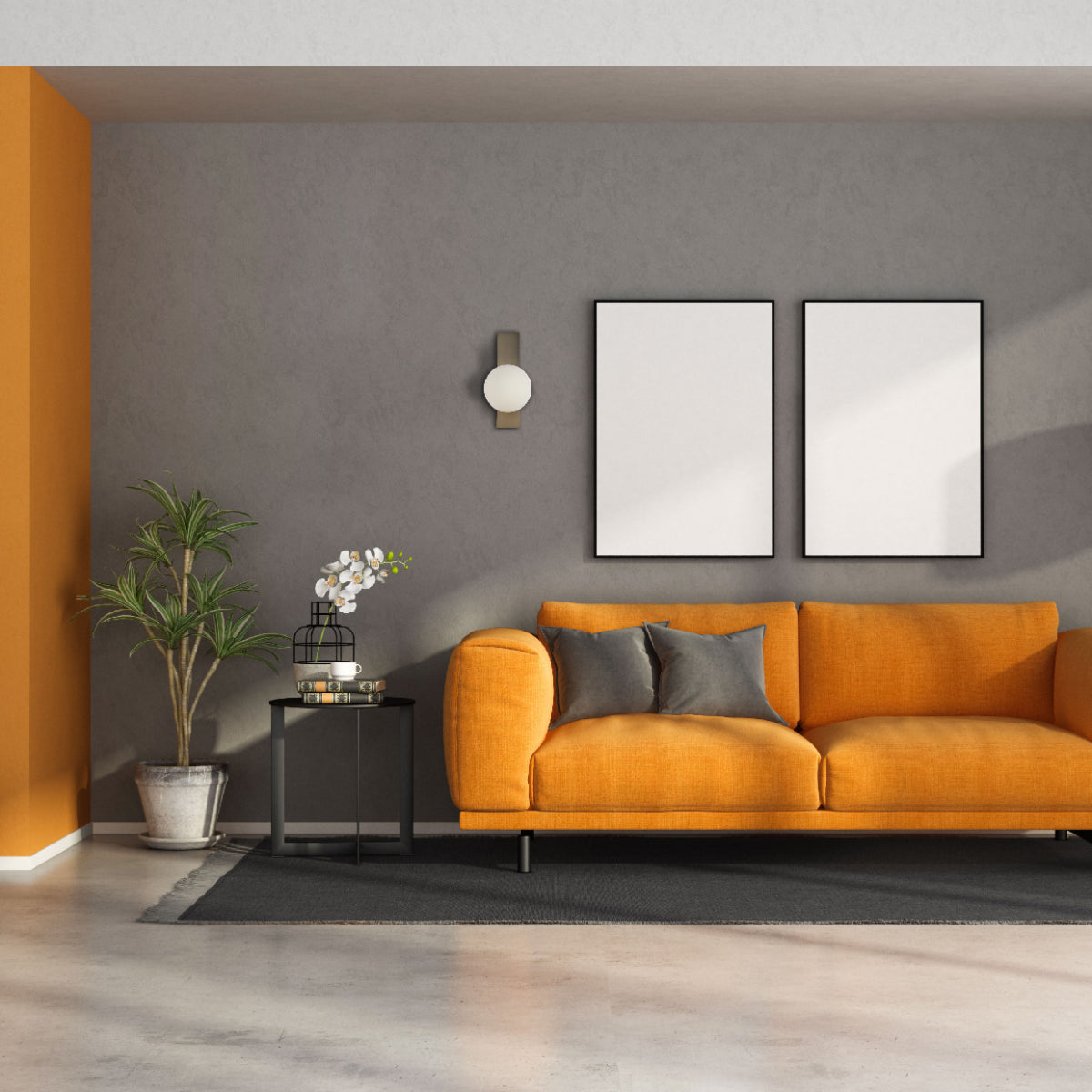 Aplique de luz esfera ajustable en un entorno moderno, ideal para iluminar salas de estar con un estilo contemporáneo.