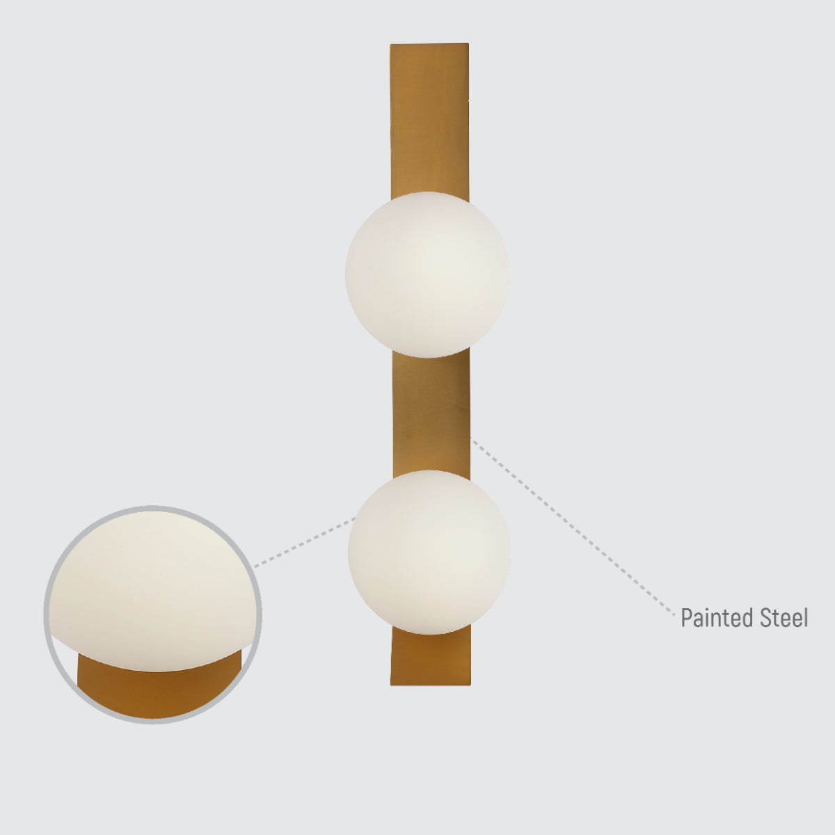 Aplique de pared adjustable en forma de globo, ideal para salones contemporáneos, combina elegancia y funcionalidad.