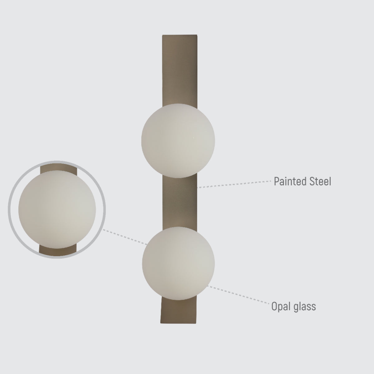 Aplique de pared contemporáneo ajustable con esfera, ideal para iluminación moderna en salones o pasillos elegantes.