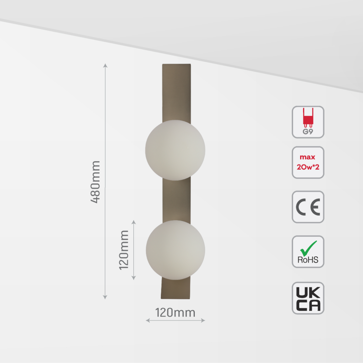 Aplique de pared ajustable en forma de globo, ideal para salas modernas, combinando funcionalidad y estilo contemporáneo.