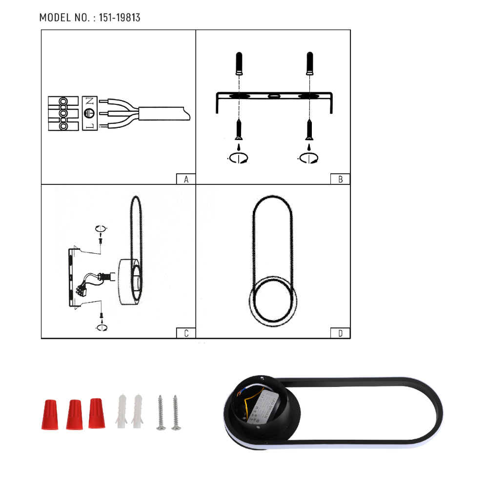 Aplique de pared LED ambiente en forma de elipse, ideal para salones modernos con estilo contemporáneo y funcionalidad elegante.