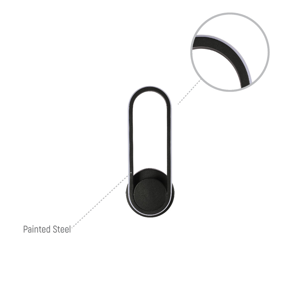 Lámpara de pared LED en tono blanco frío, ideal para salones modernos con decoración minimalista.