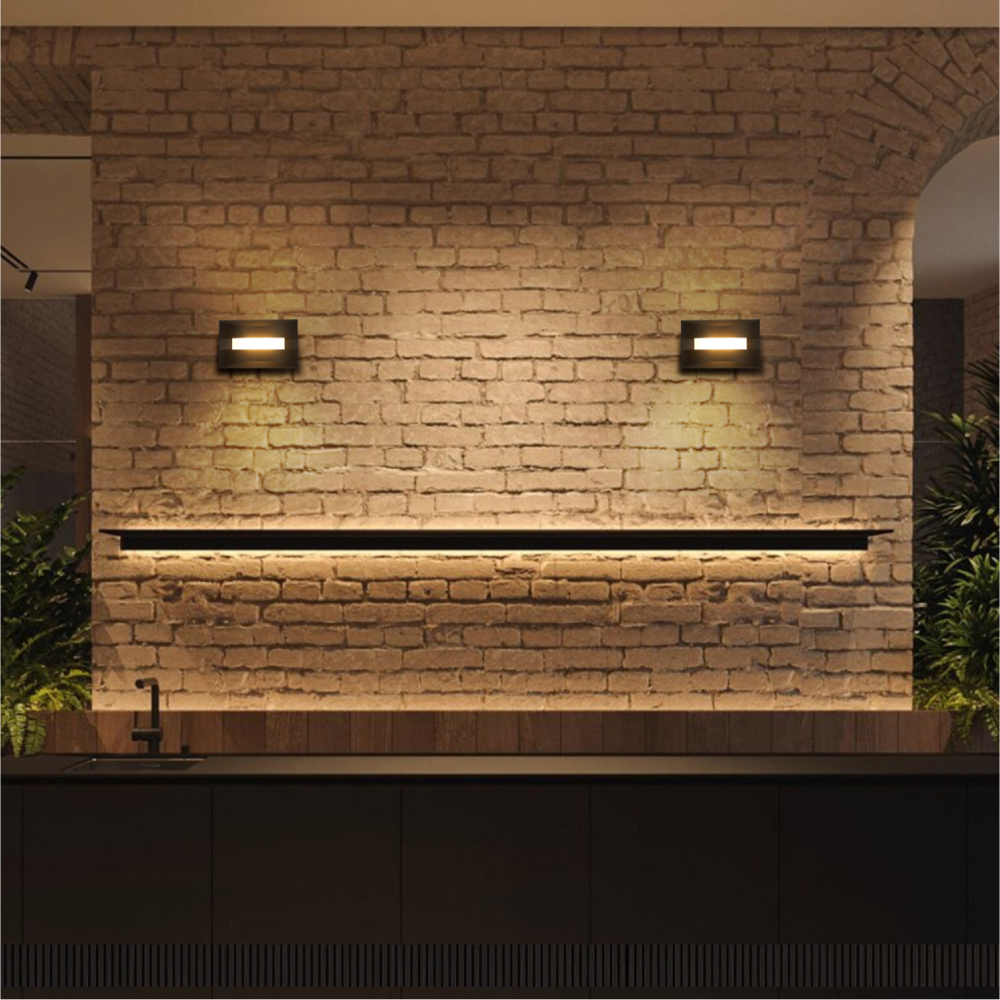 Imagen del apliqué de pared LED de doble arco contemporáneo, ideal para salones modernos y espacios elegantes.