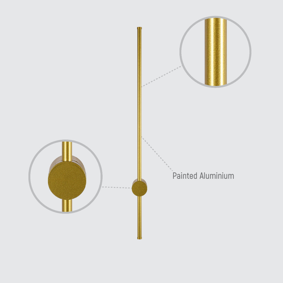 Aplique de pared lineal minimalista, ideal para ambientes contemporáneos en oficinas o salas de estar. Diseño elegante y funcional.