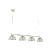 Lámpara de araña de malla blanca moderna, perfecta para salones con decoración contemporánea, iluminando espacios con estilo.