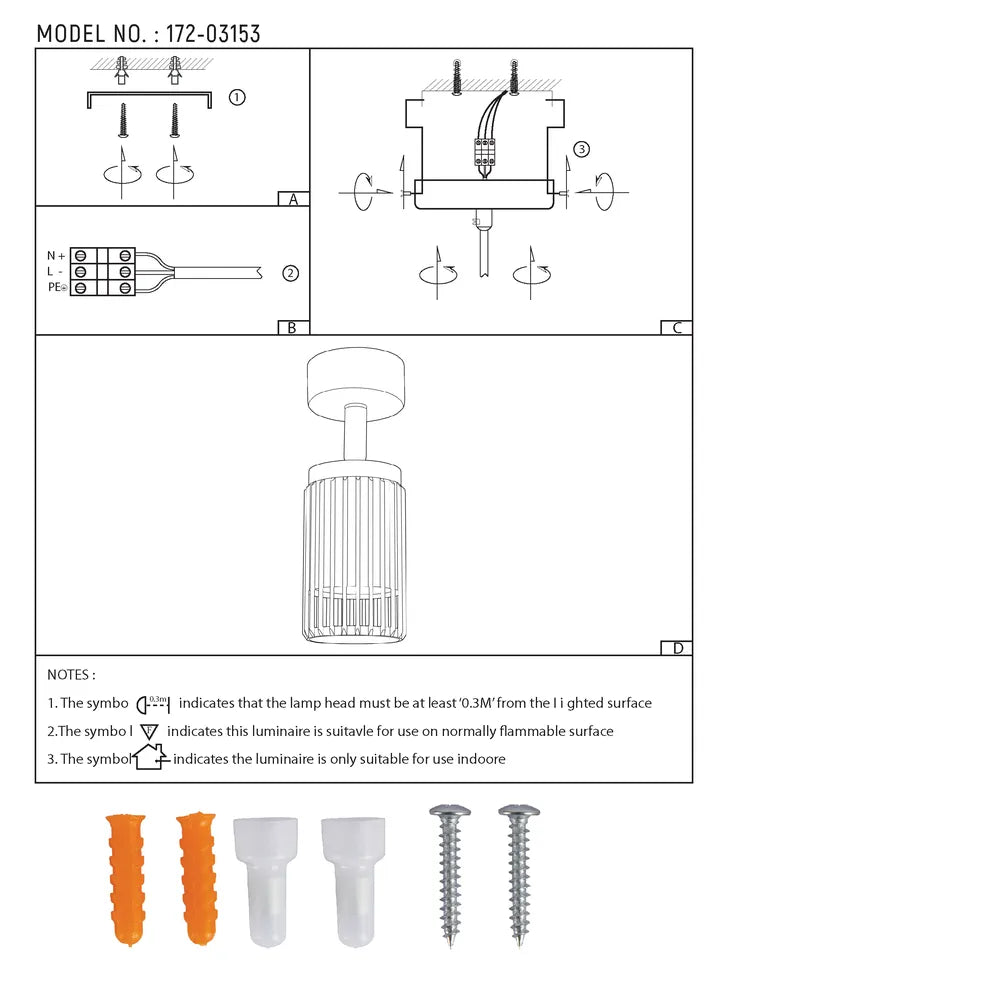 Manual del usuario para Proyector Ajustable Aria Cage-Bar GU10-172-03153