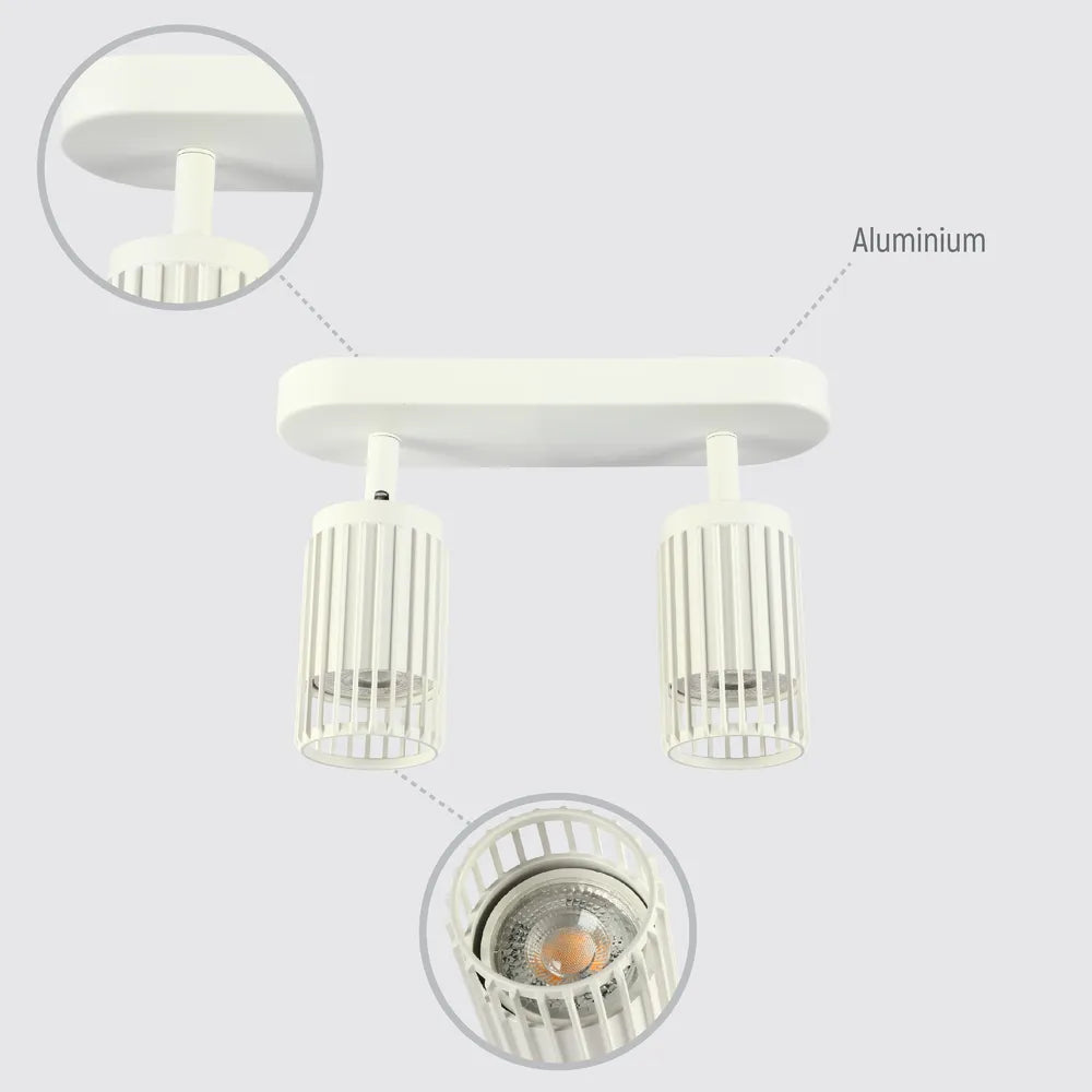 Detalles del Foco Ajustable GU10 Aria Cage-Bar-172-03154