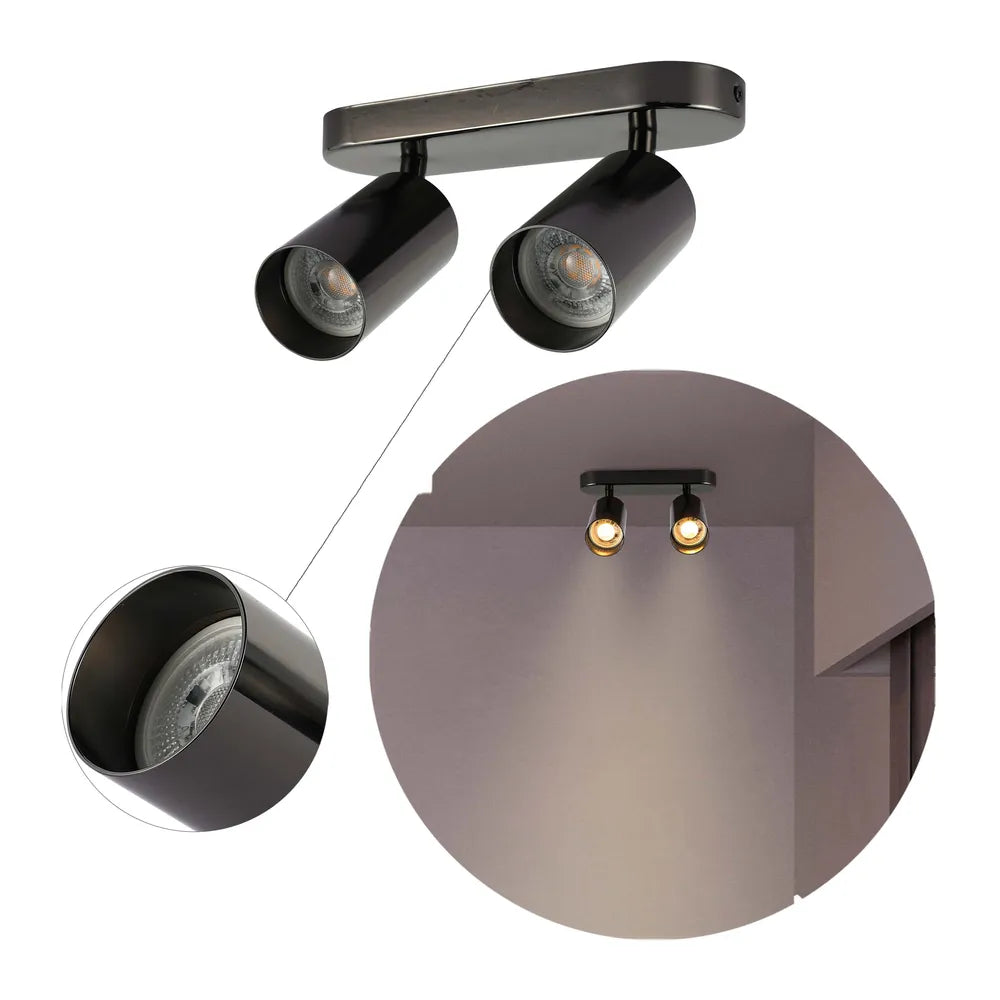Plano cerrado del Foco Cilíndrico Astra Gris Perla GU10-172-030392