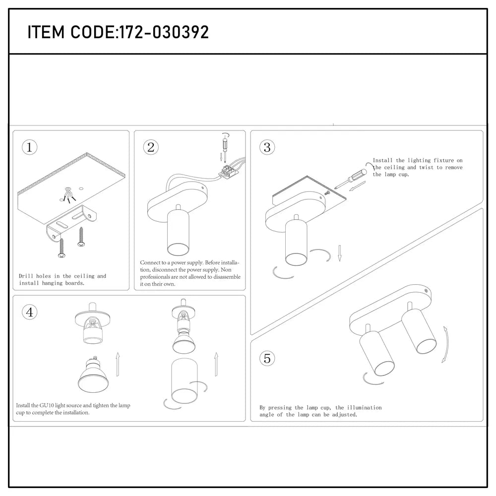 Manual de usuario para el Foco Cilíndrico GU10 Astra Gris Perla-172-030392