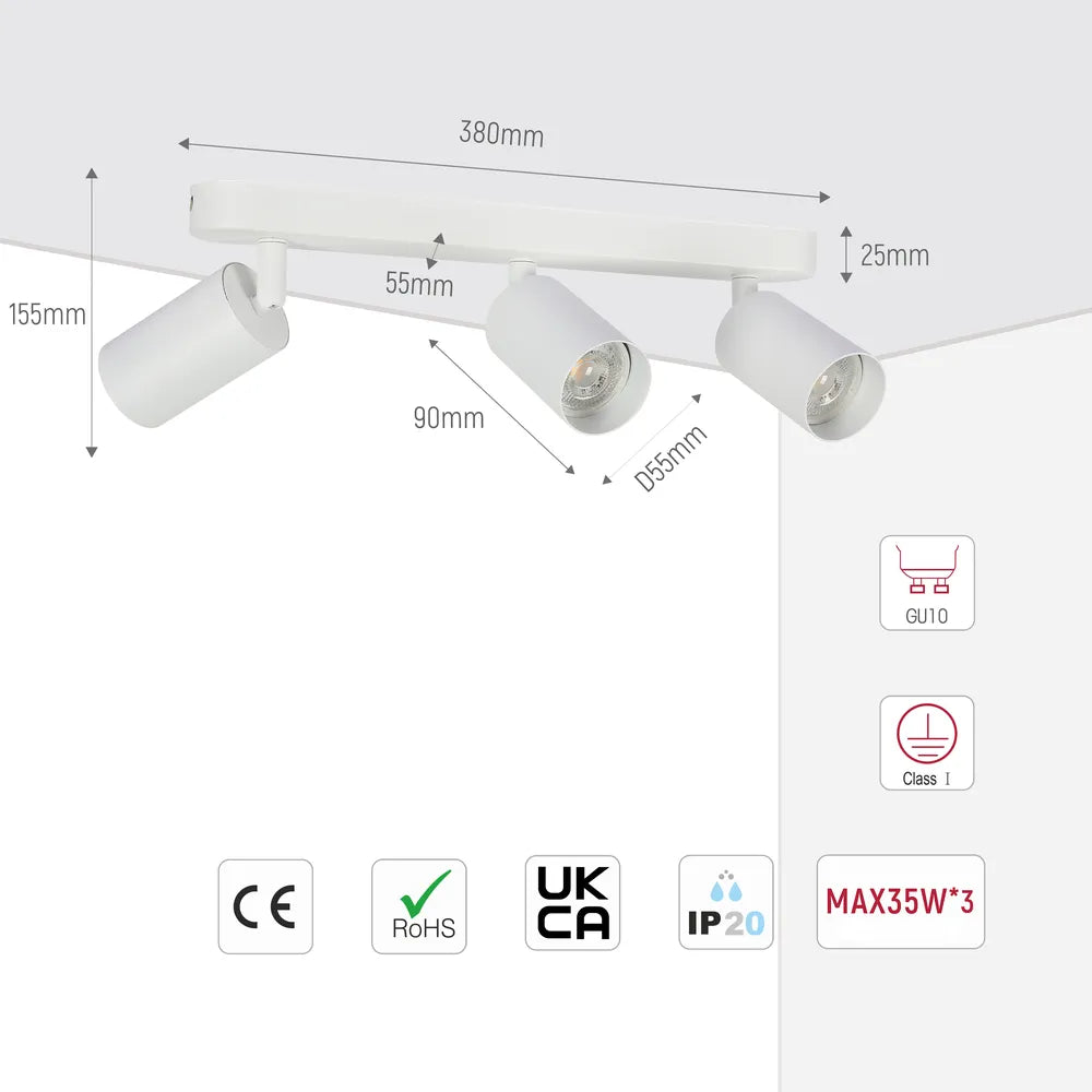 Tamaño y especificaciones técnicas del Foco Beam Cylinder GU10-172-03055