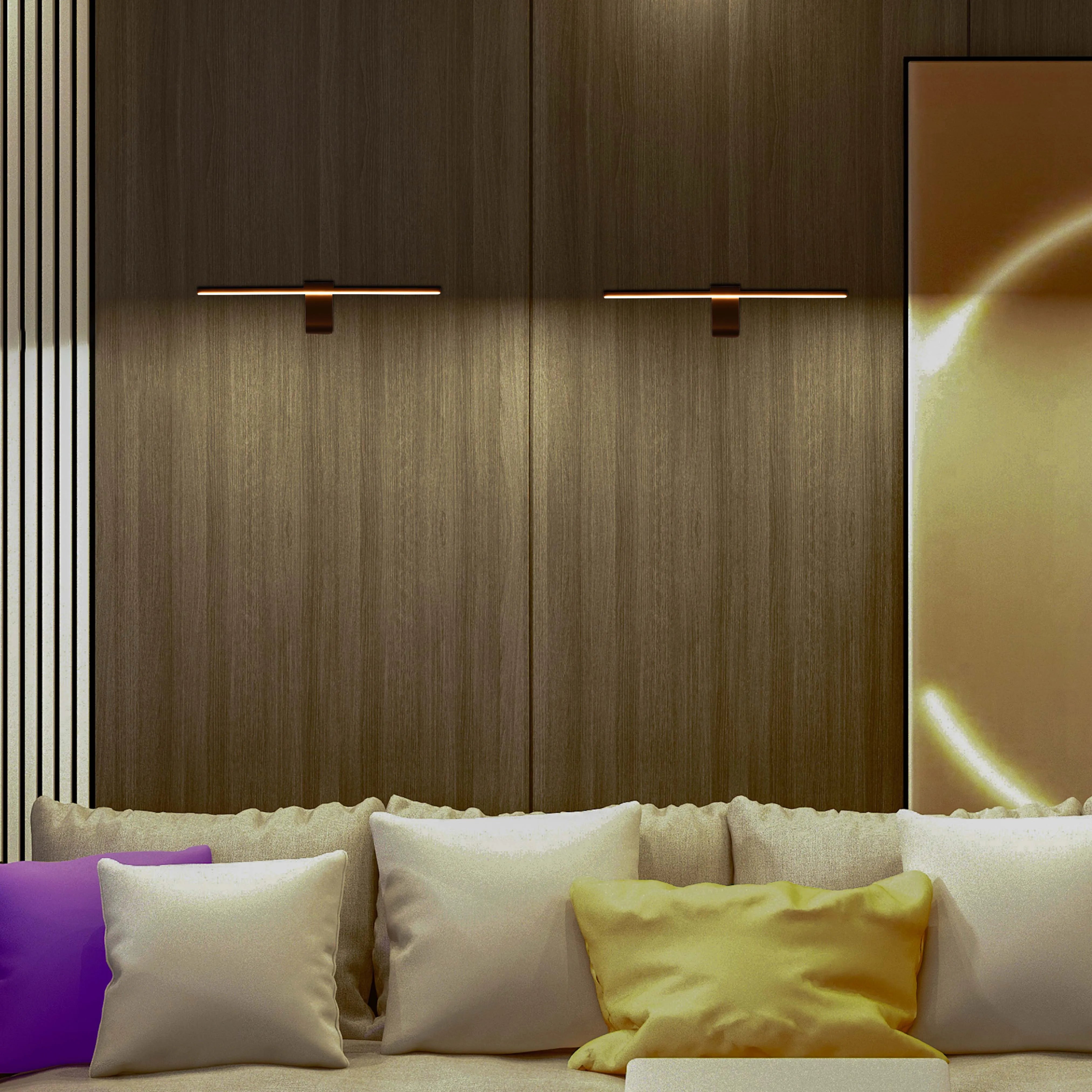 Aplique de Pared Lineal LED Negro IP20