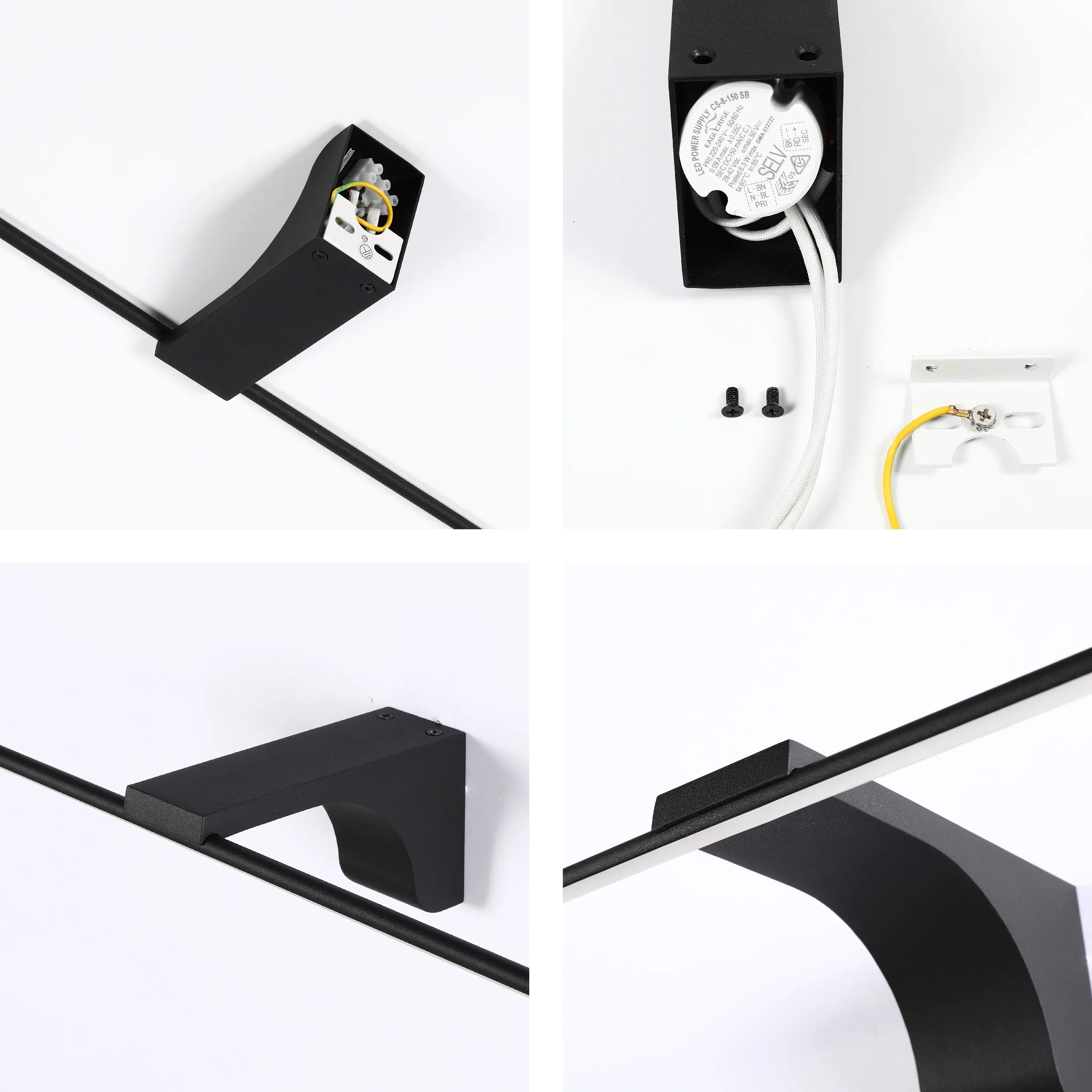 Aplique de Pared Lineal LED Negro IP20