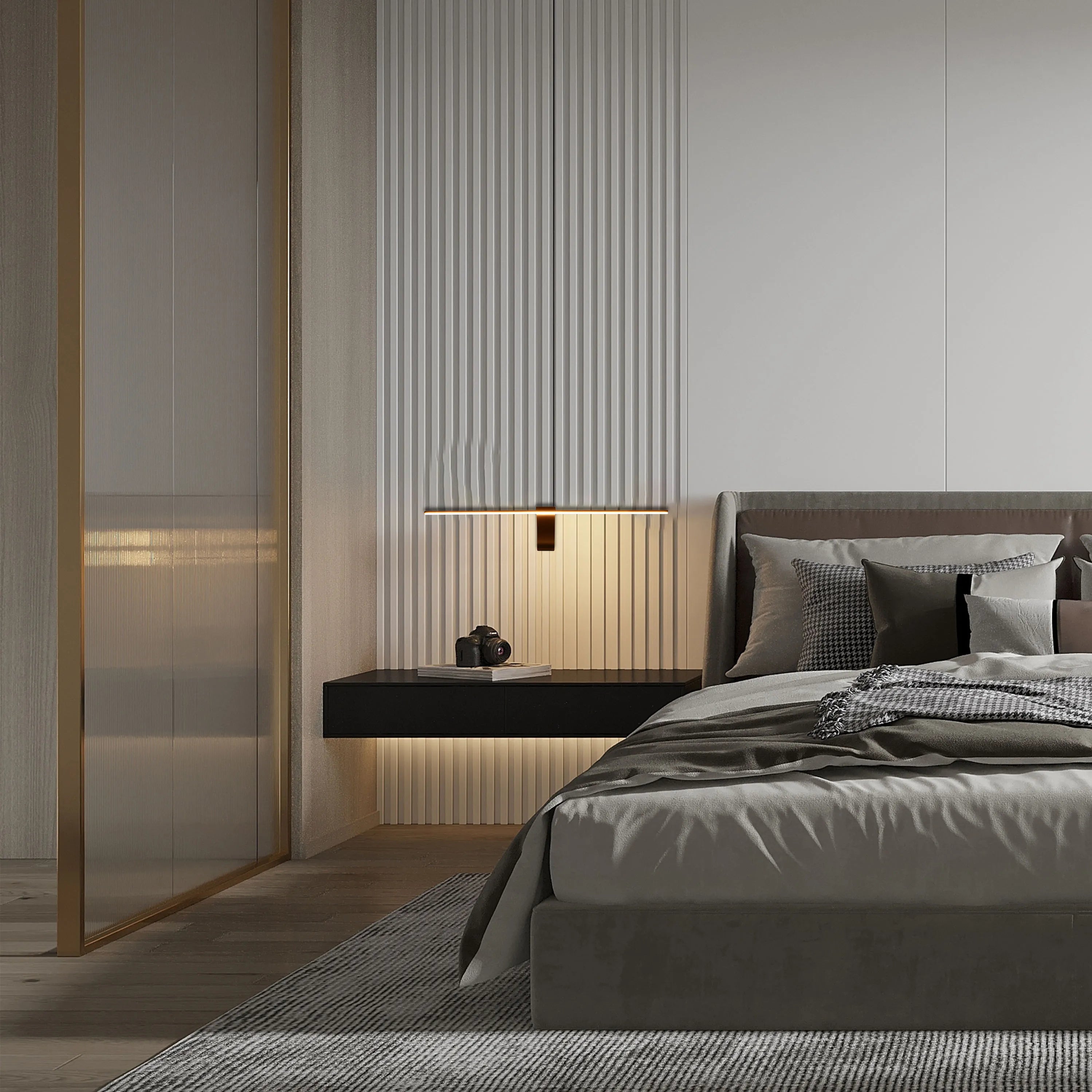 Aplique de Pared Lineal LED Negro IP20