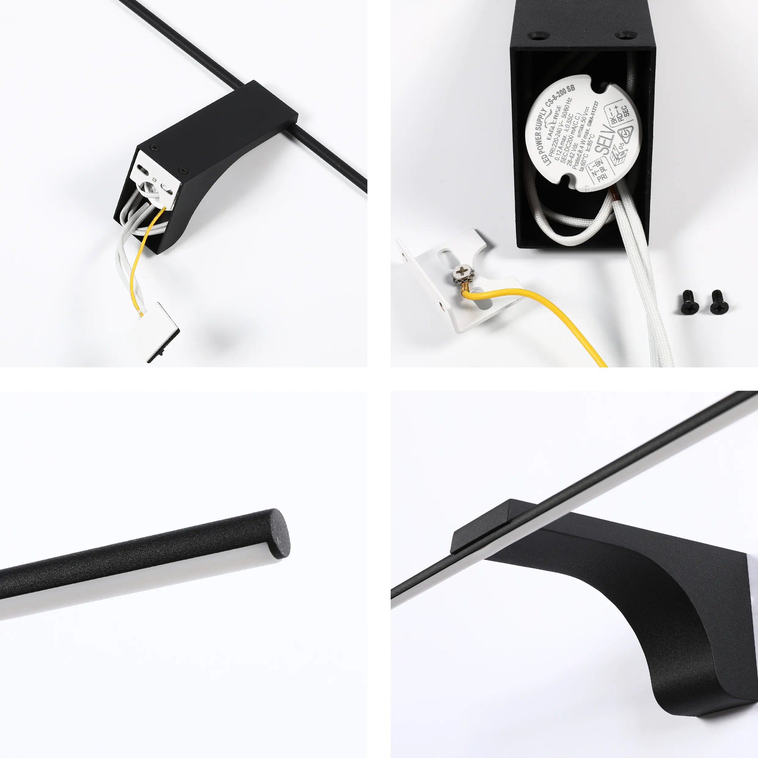 Aplique de Pared Lineal LED Negro IP20