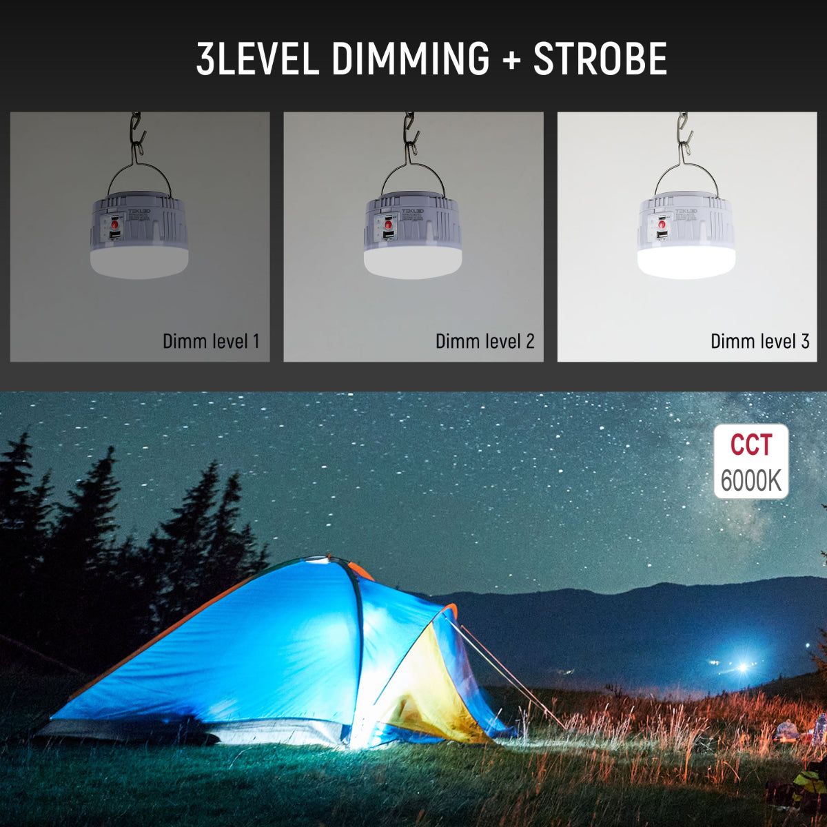 Lámpara de emergencia recargable solar, ideal para exteriores. Perfecta para camping o apagones, con diseño portátil y funcional.