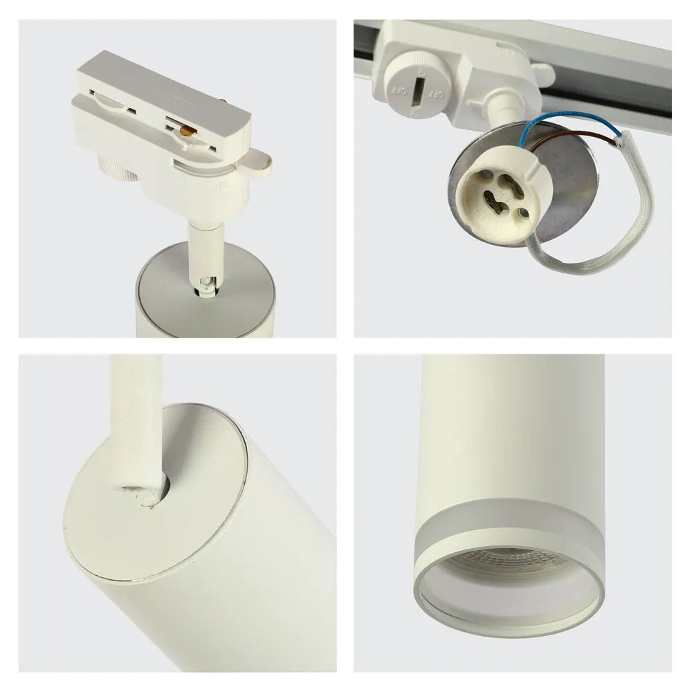 Primer plano del Foco de Riel Circular Glow GU10-173-03004