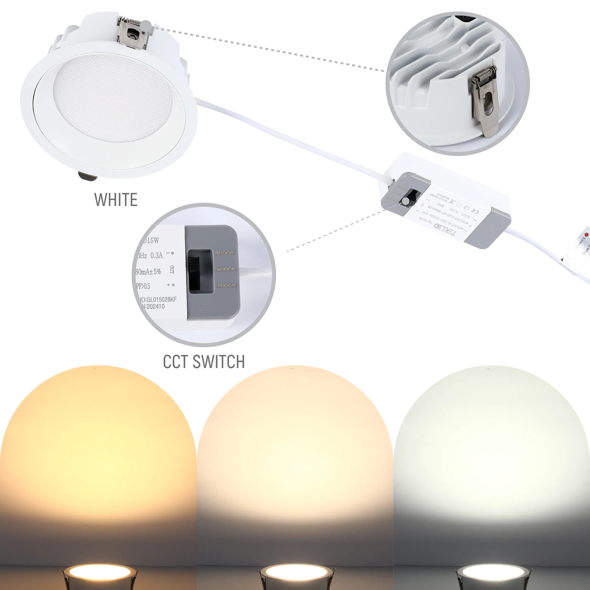 Downlight LED Empotrado Circular - Negro y Blanco - Varios Tamaños