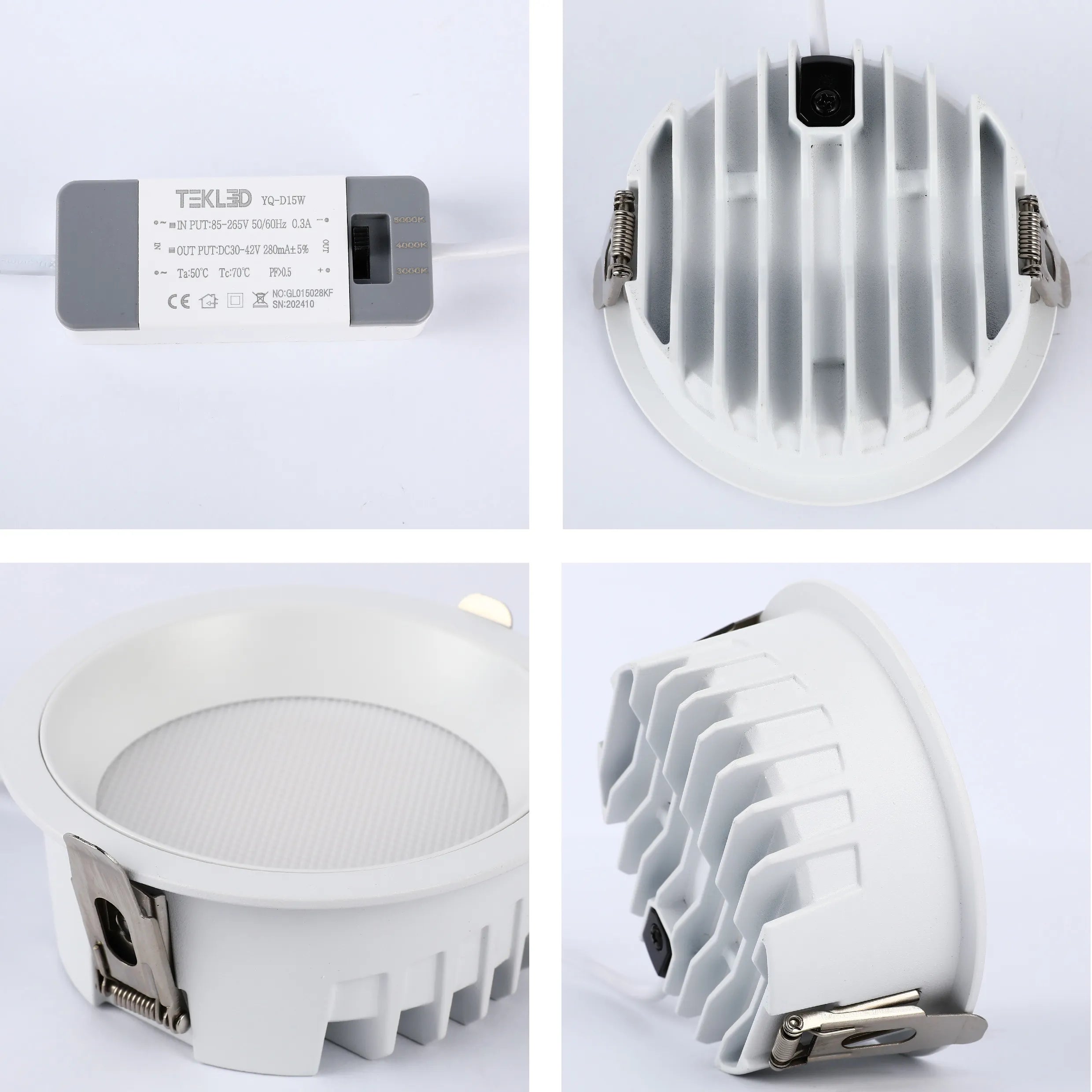 Downlight LED Empotrado Circular - Negro y Blanco - Varios Tamaños