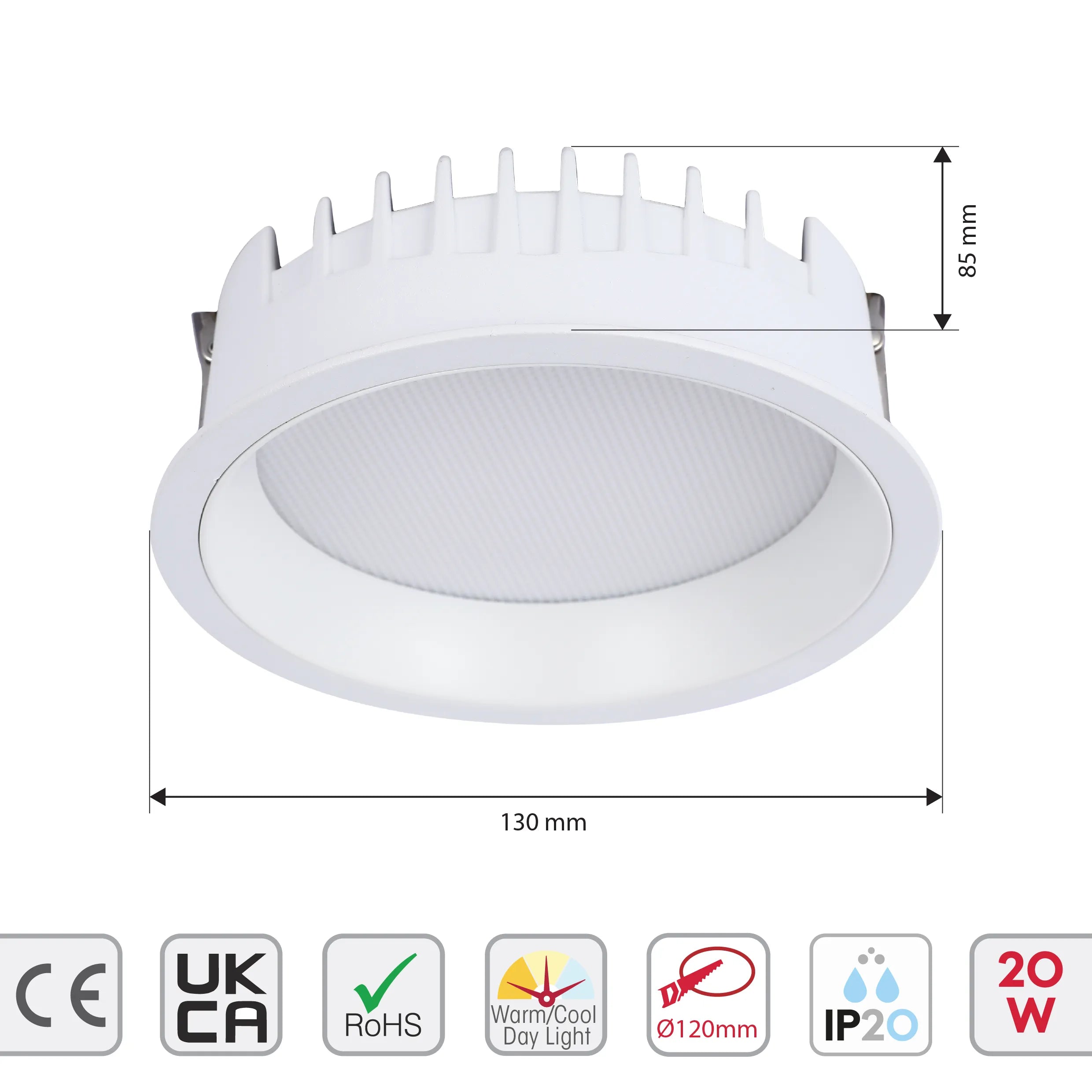 Downlight LED Empotrado Circular - Negro y Blanco - Varios Tamaños