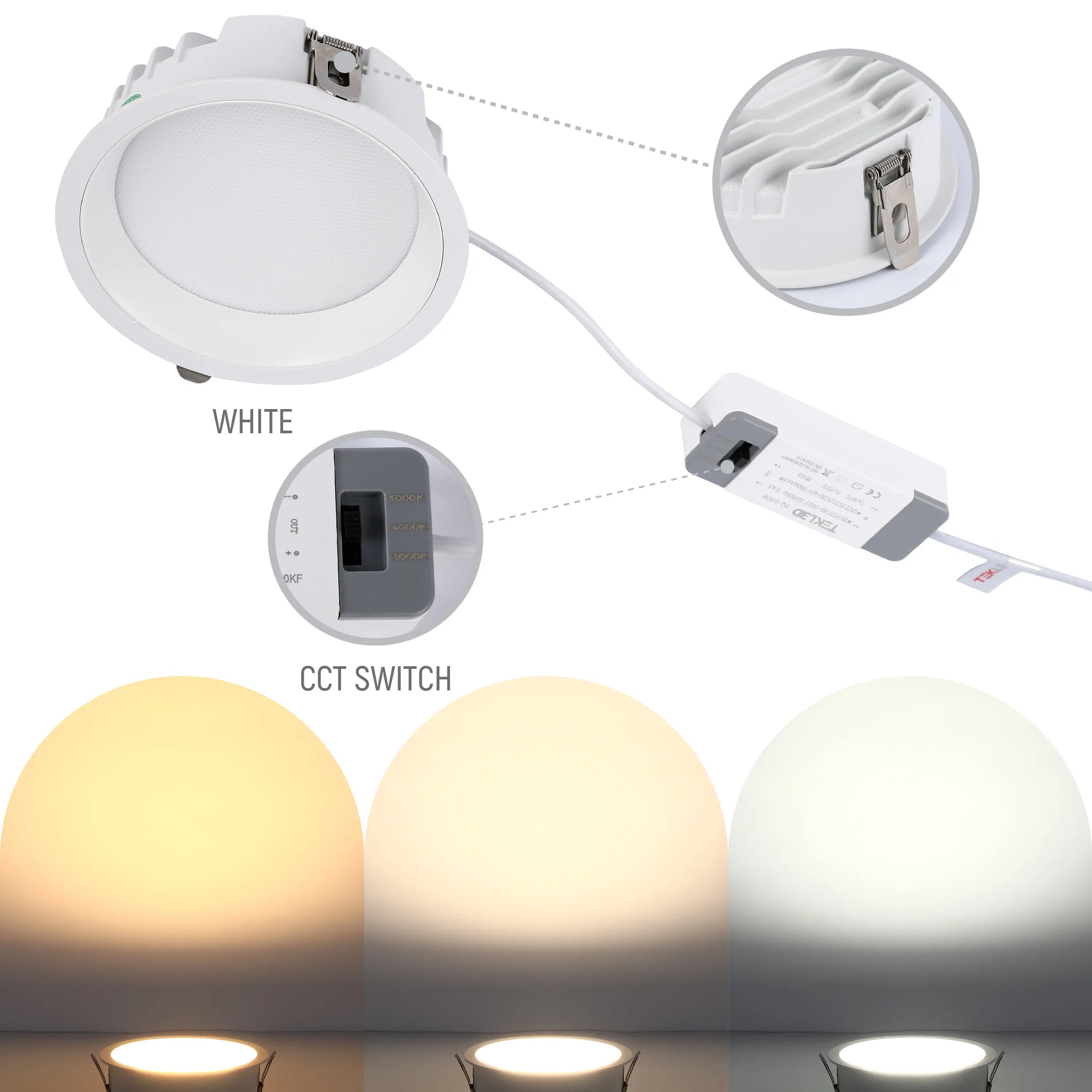 Downlight LED Empotrado Circular - Negro y Blanco - Varios Tamaños