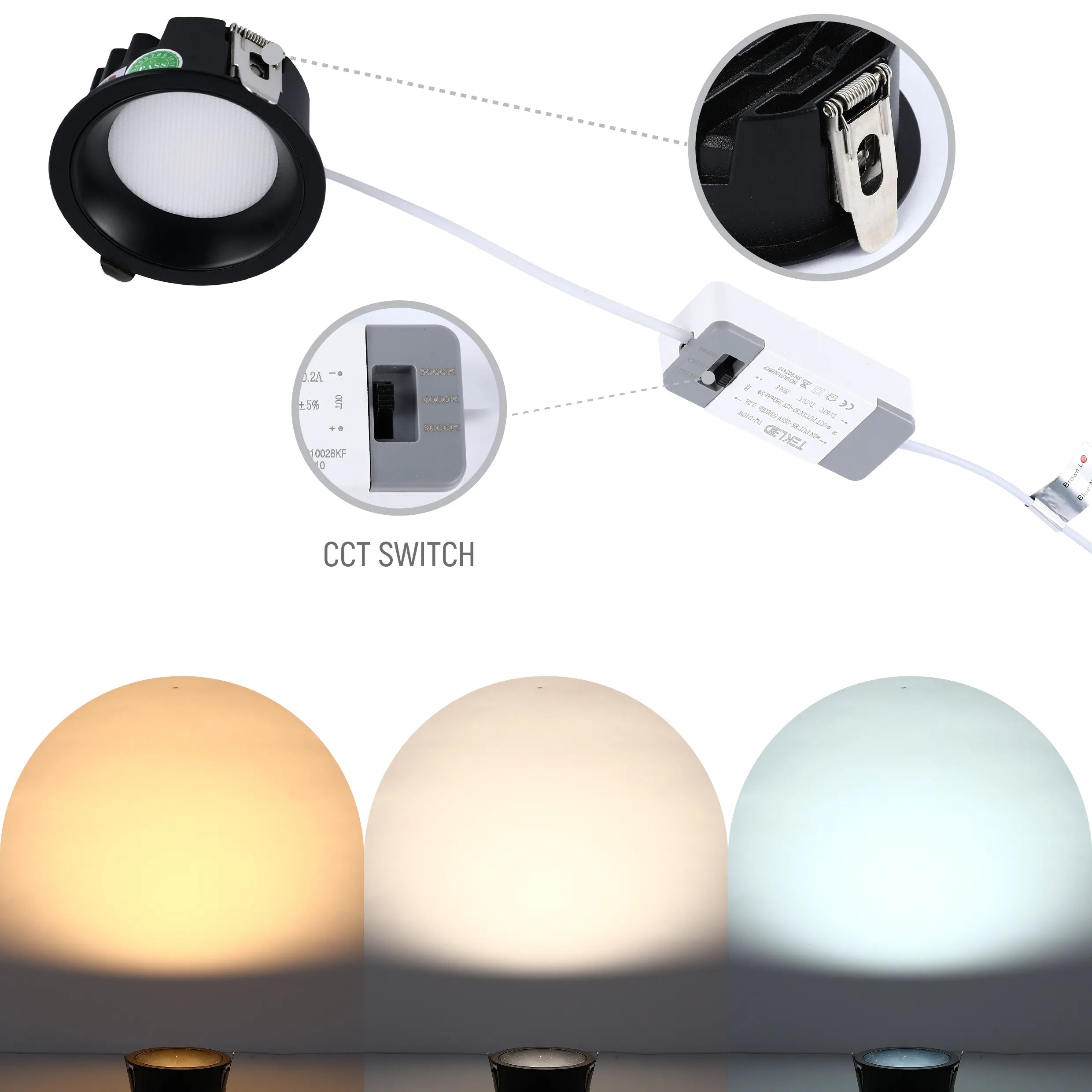 Downlight LED Empotrado Circular - Negro y Blanco - Varios Tamaños