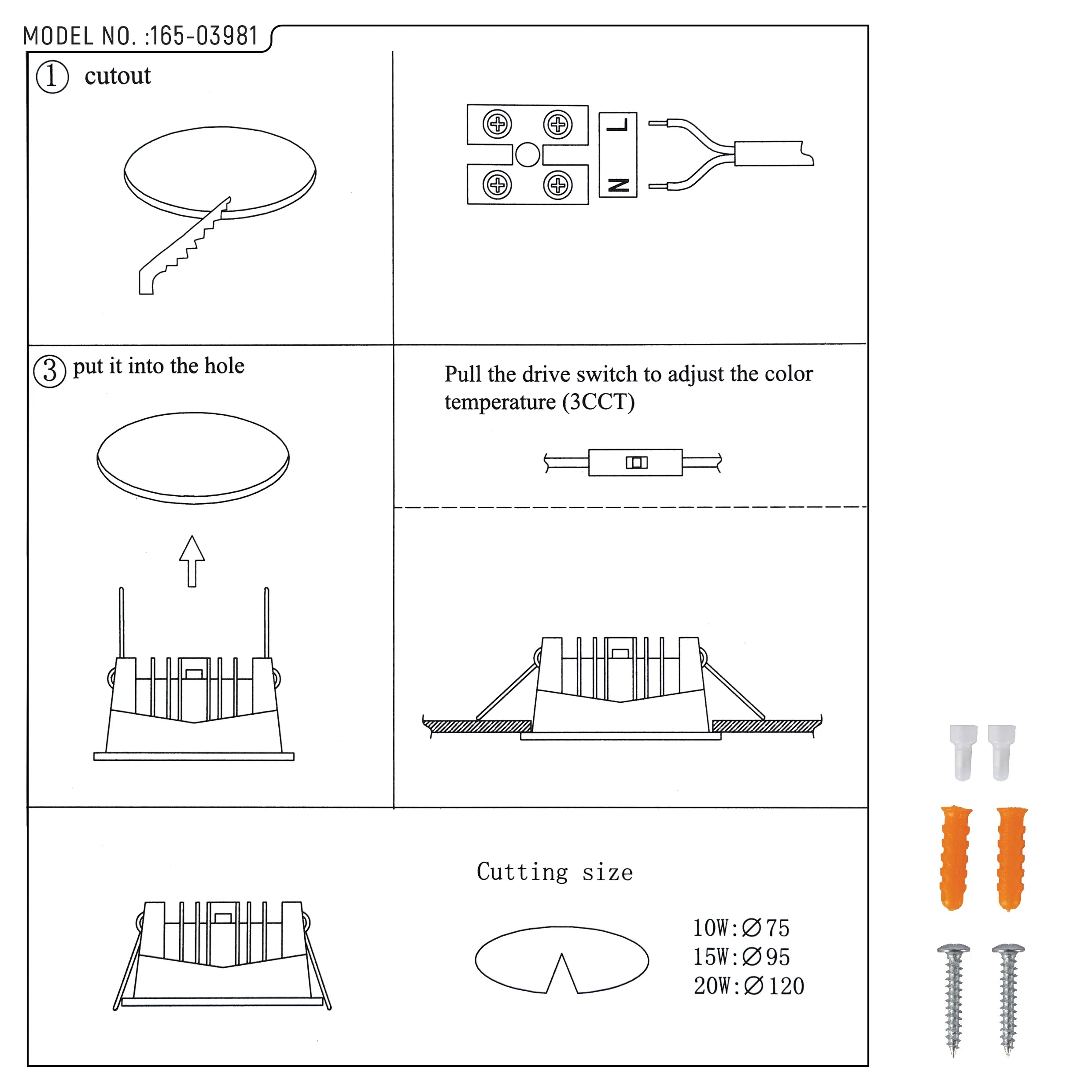 Downlight LED Empotrado Circular - Negro y Blanco - Varios Tamaños