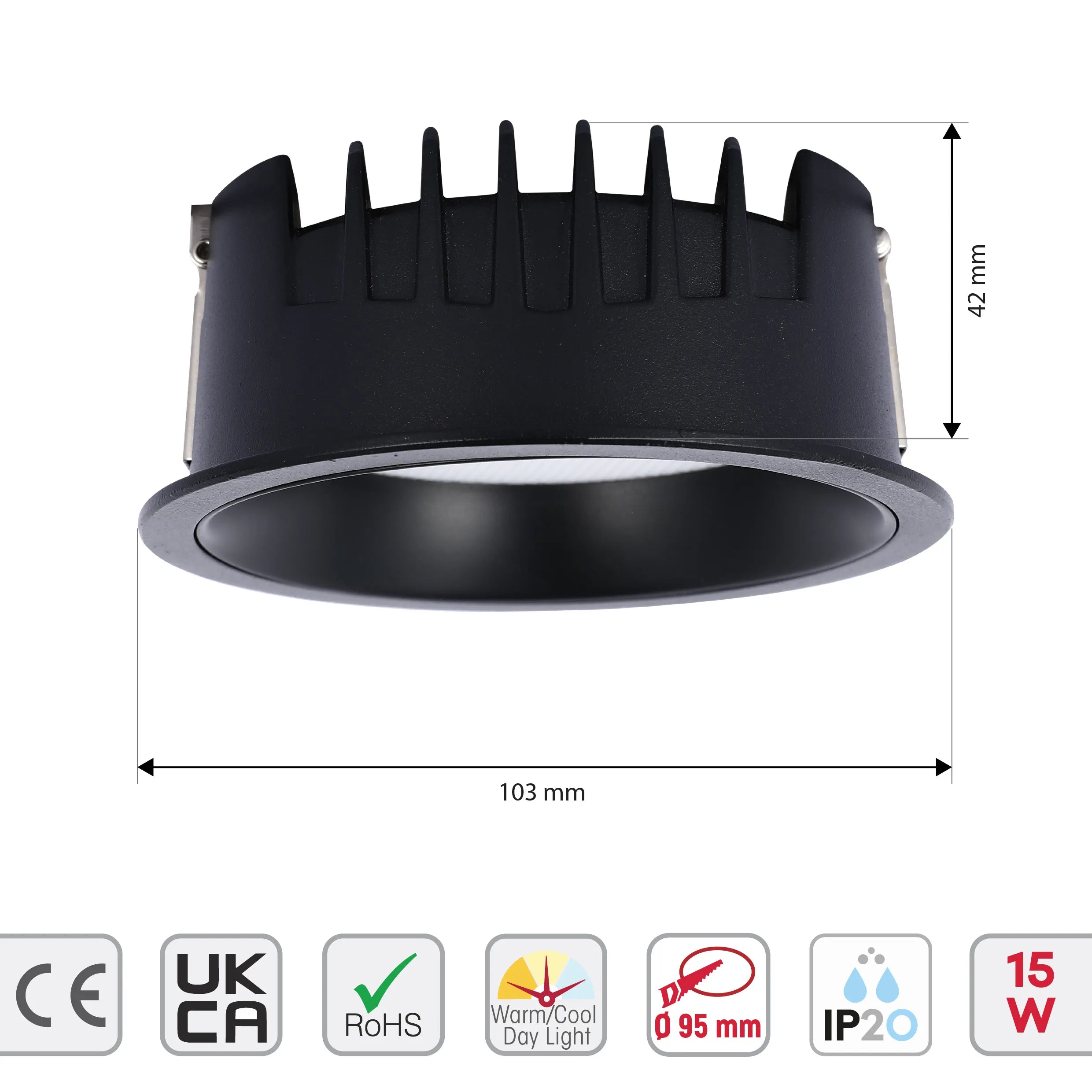 Downlight LED Empotrado Circular - Negro y Blanco - Varios Tamaños