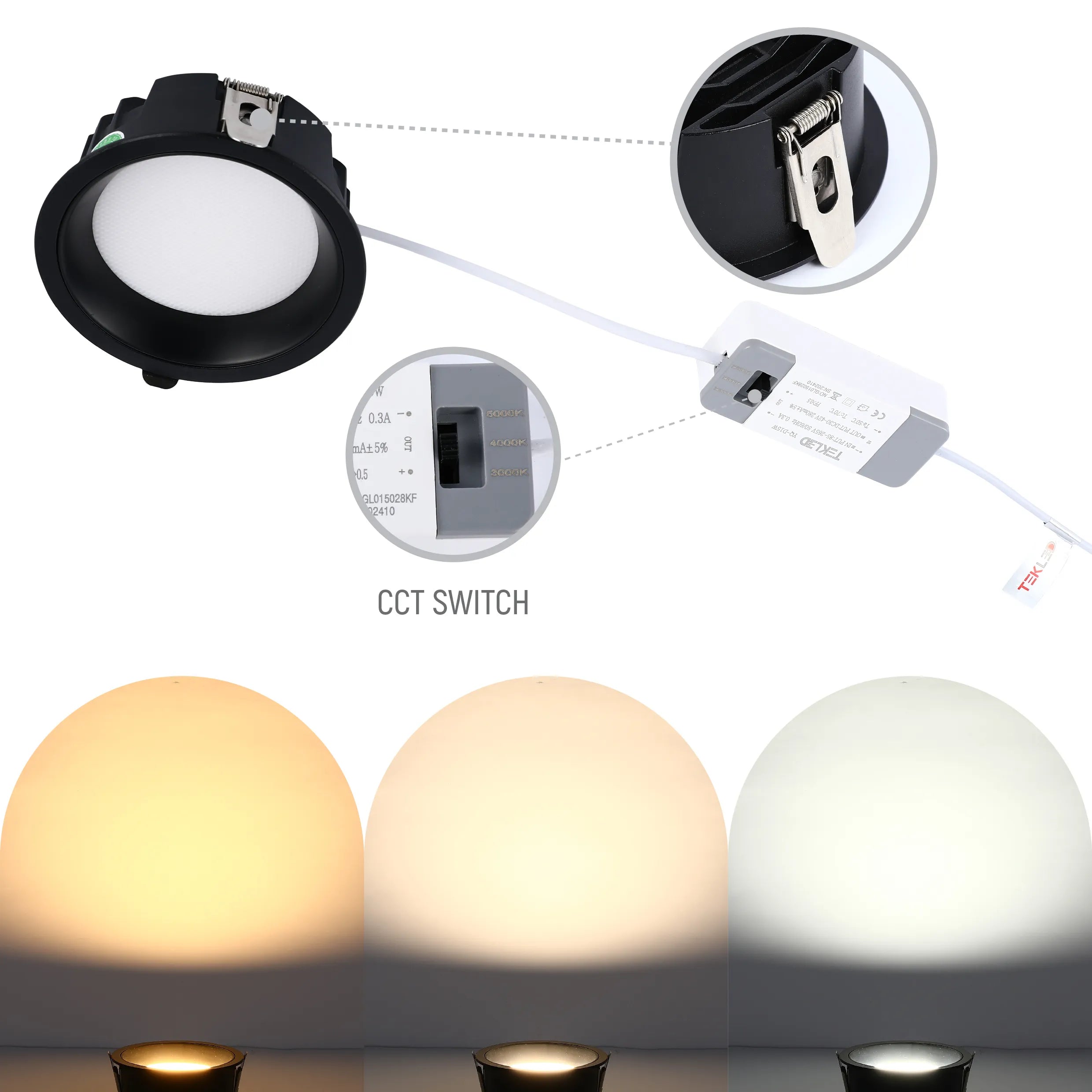 Downlight LED Empotrado Circular - Negro y Blanco - Varios Tamaños