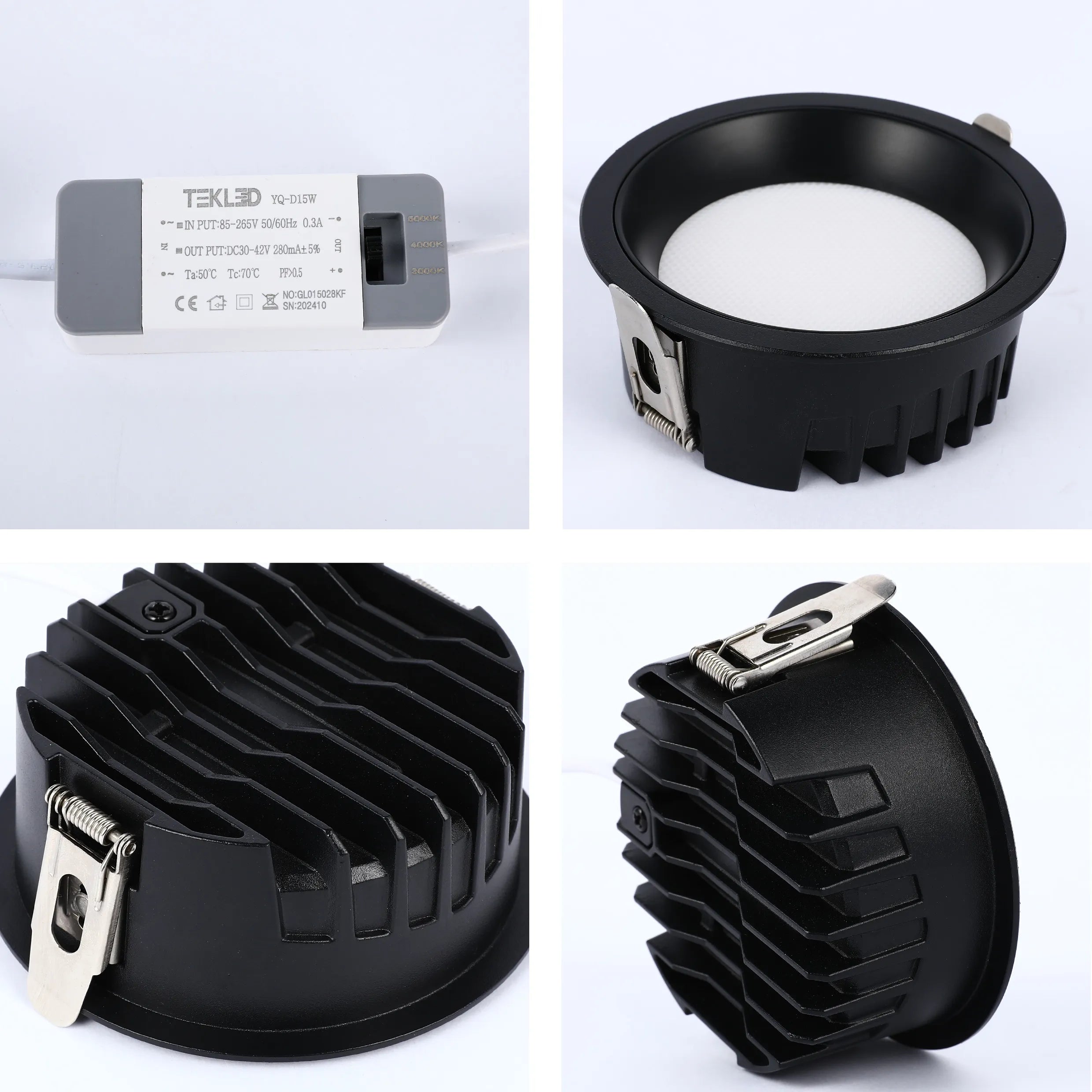 Downlight LED Empotrado Circular - Negro y Blanco - Varios Tamaños