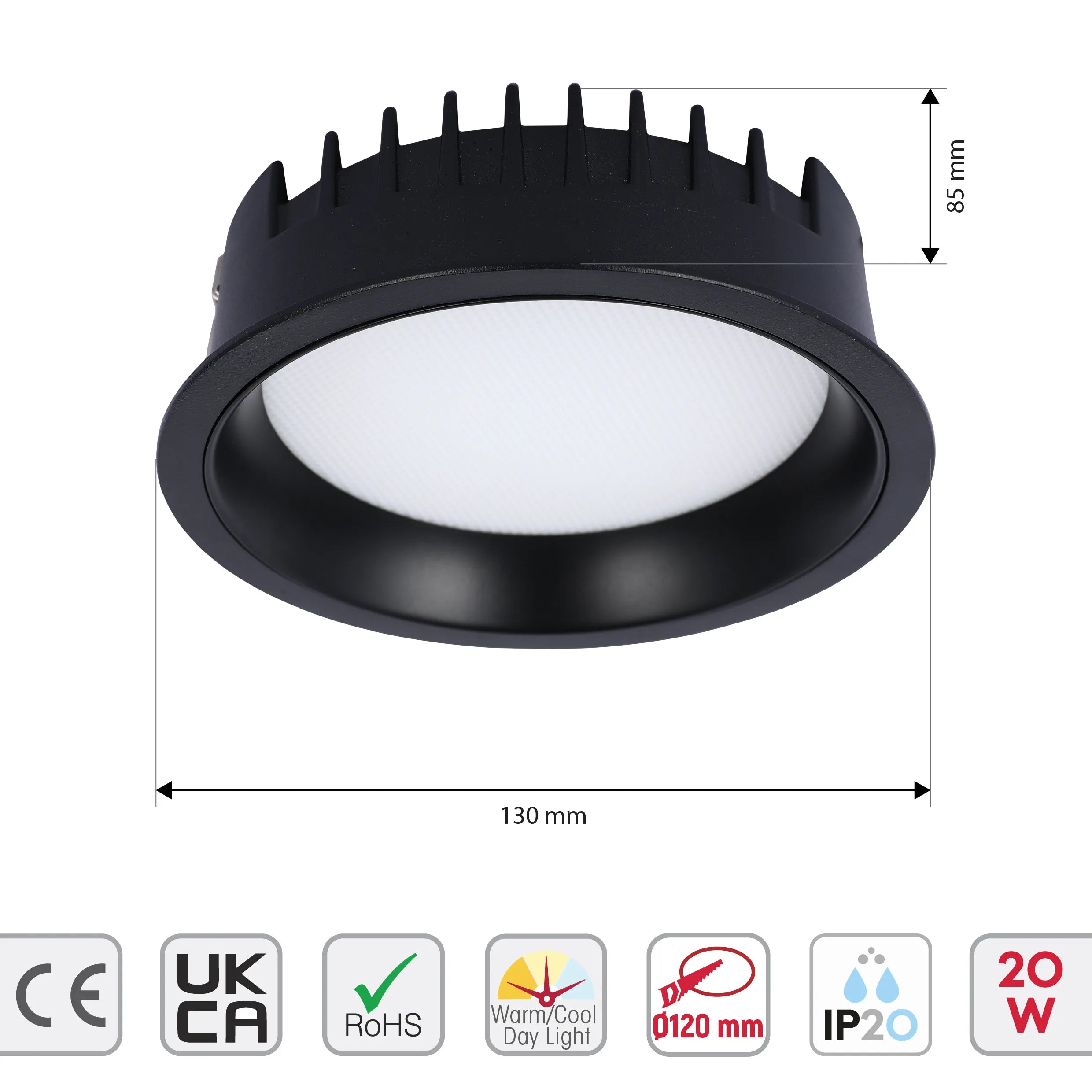 Downlight LED Empotrado Circular - Negro y Blanco - Varios Tamaños
