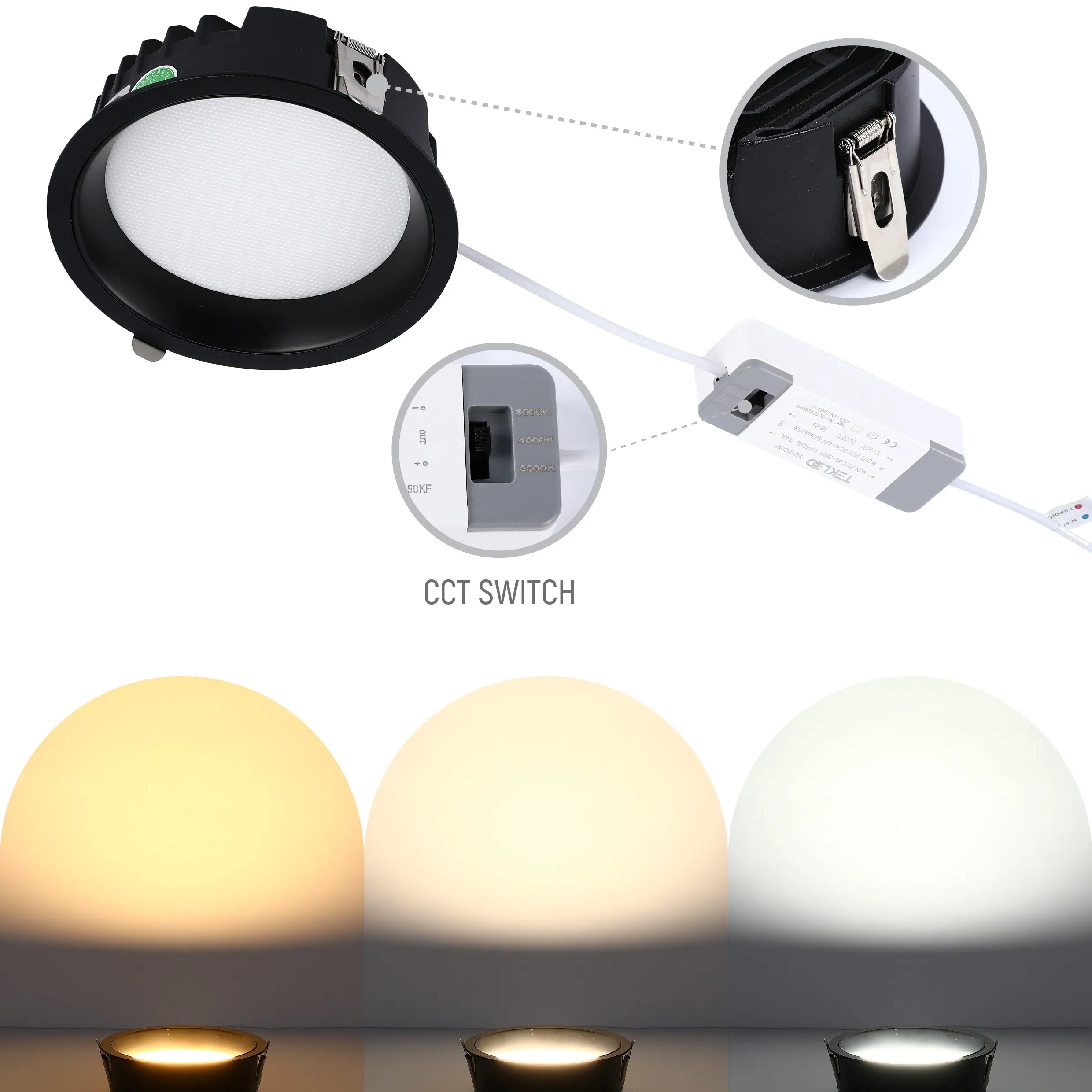 Downlight LED Empotrado Circular - Negro y Blanco - Varios Tamaños