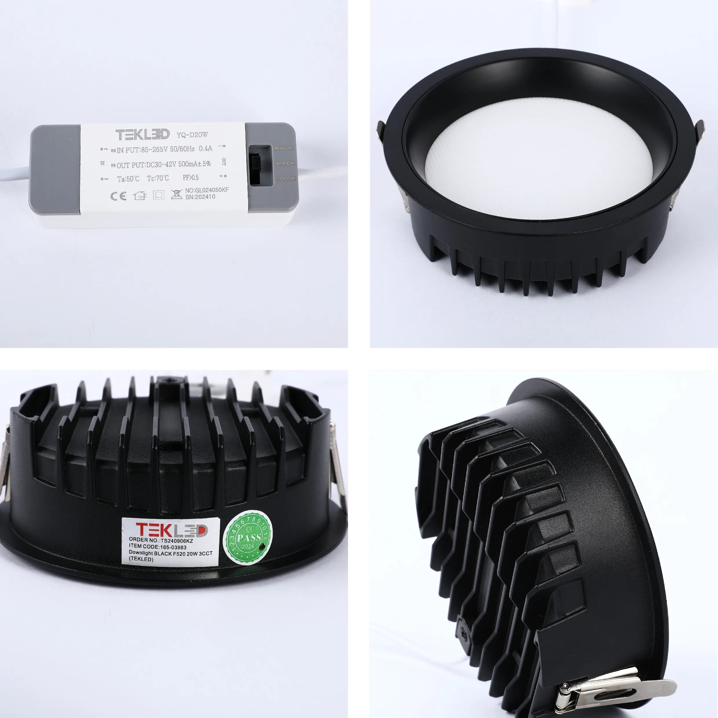 Downlight LED Empotrado Circular - Negro y Blanco - Varios Tamaños