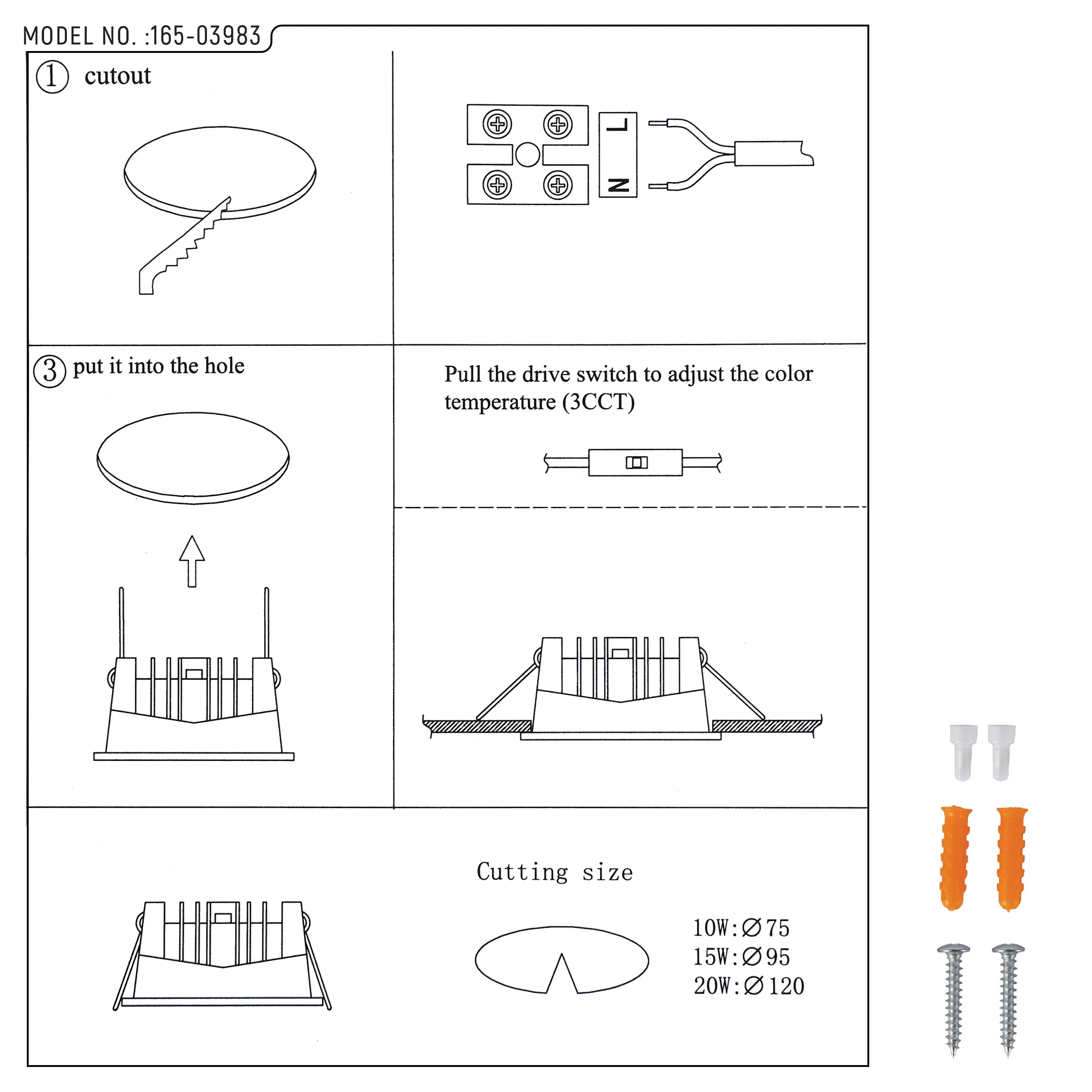 Downlight LED Empotrado Circular - Negro y Blanco - Varios Tamaños