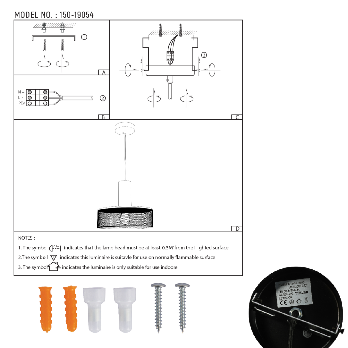 Conjunto de cuatro lámparas de suspensión de hormigón texturizado con pantallas metálicas, ideal para decoraciones modernas en cocinas y comedores.