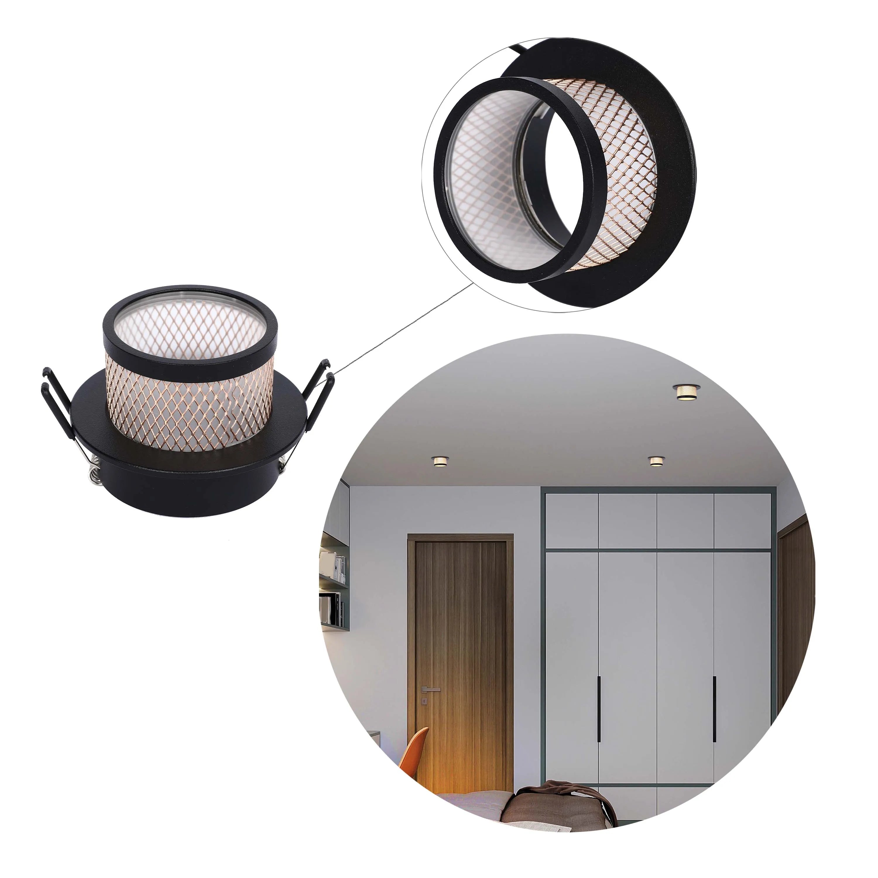 Colección de luces con diseño cilíndrico de malla