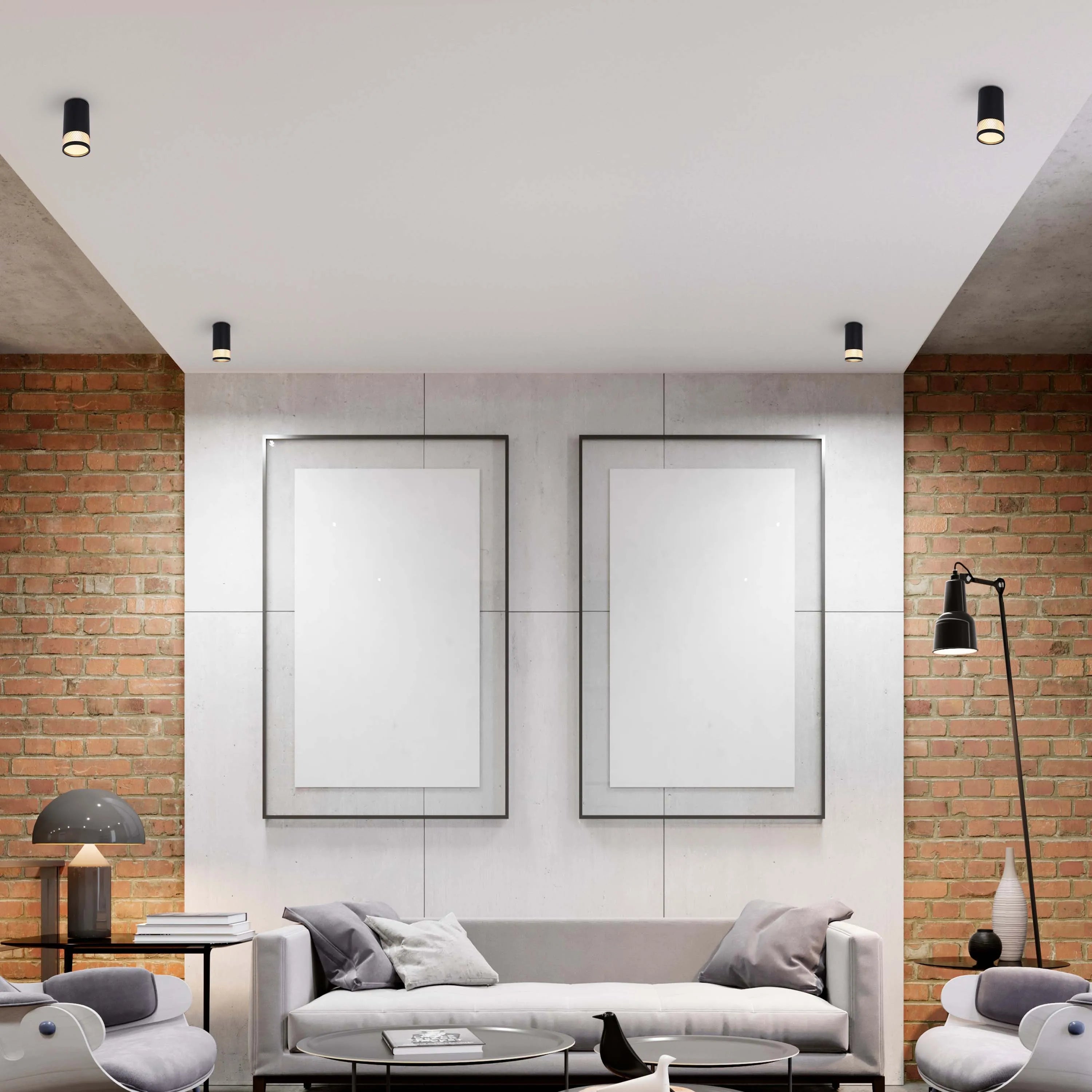 Colección de luces con diseño cilíndrico de malla