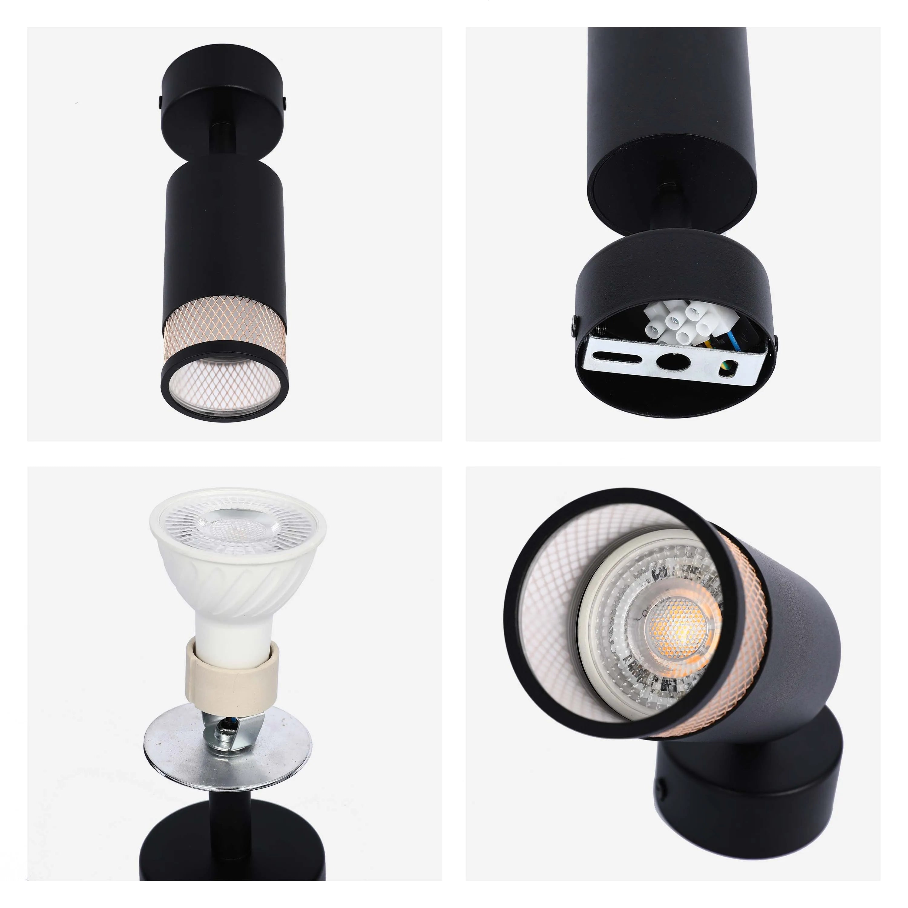 Colección de luces con diseño cilíndrico de malla
