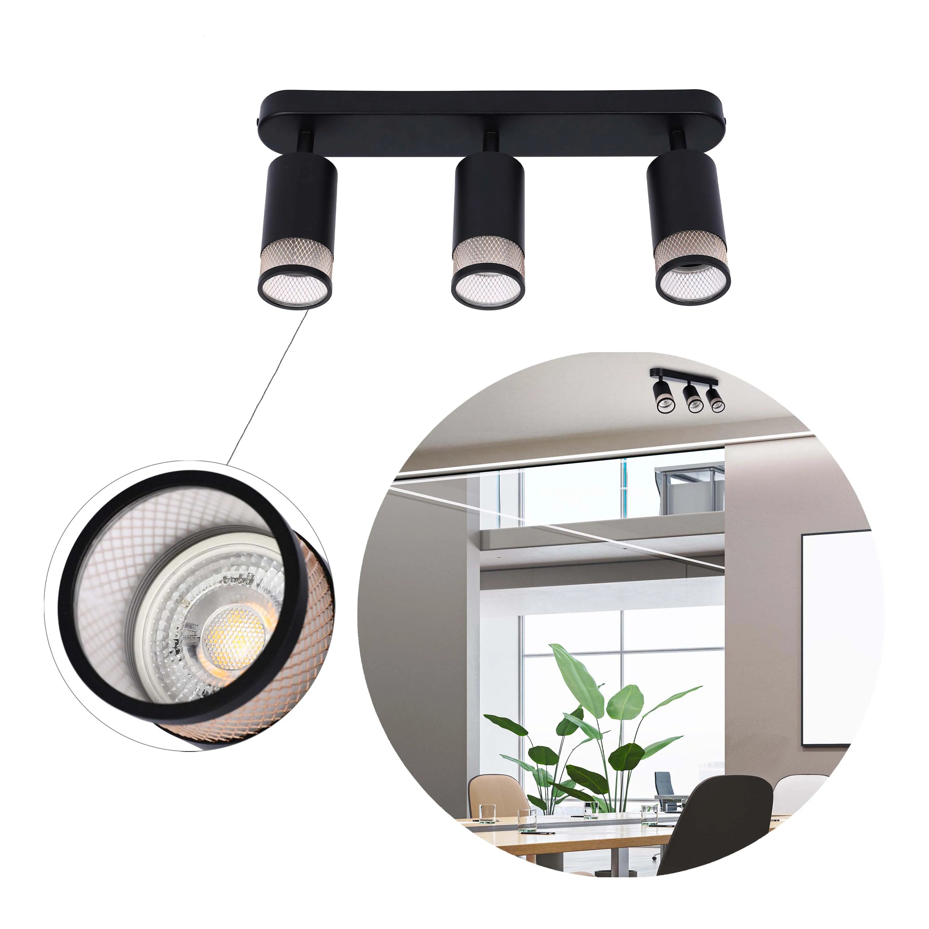 Colección de luces con diseño cilíndrico de malla