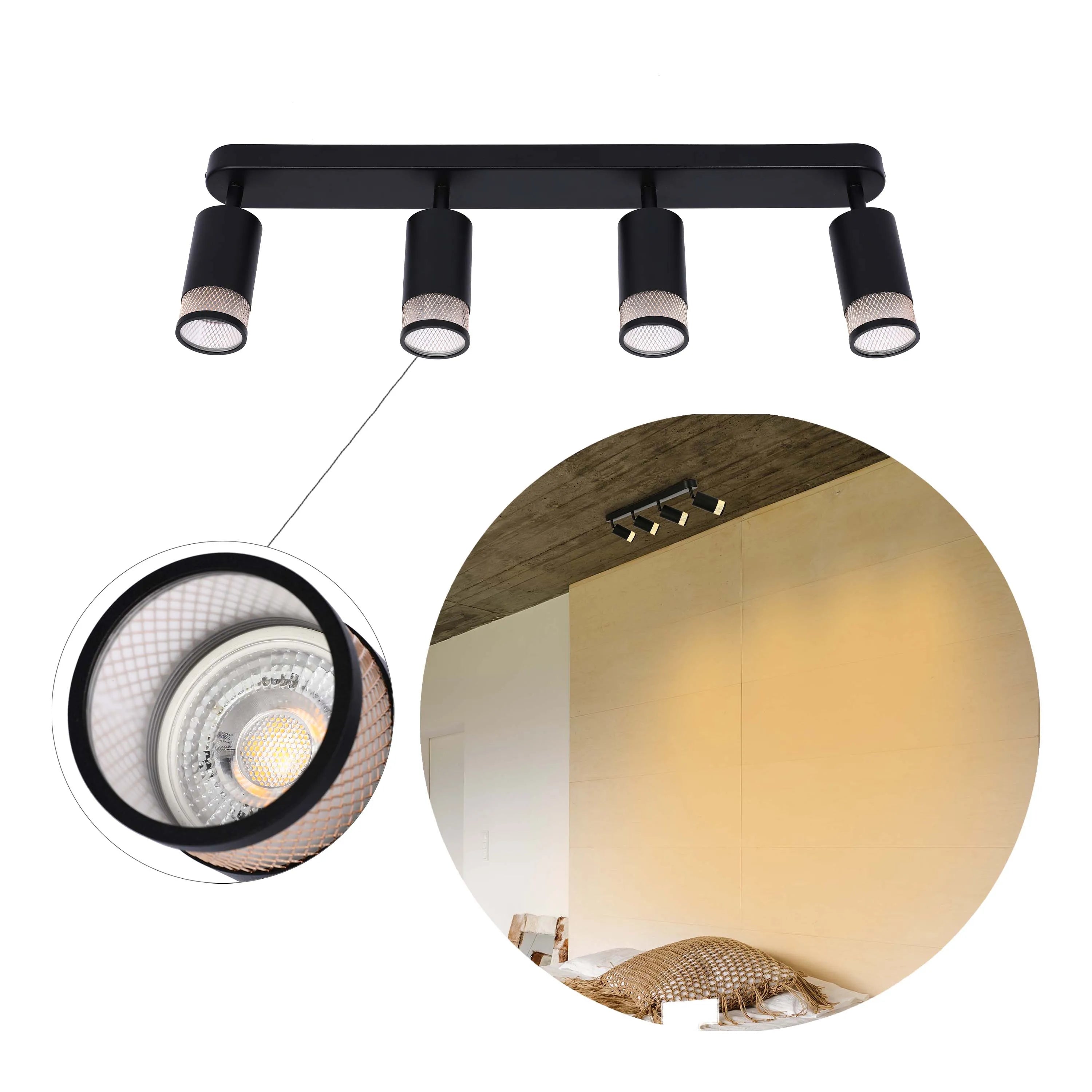 Colección de luces con diseño cilíndrico de malla
