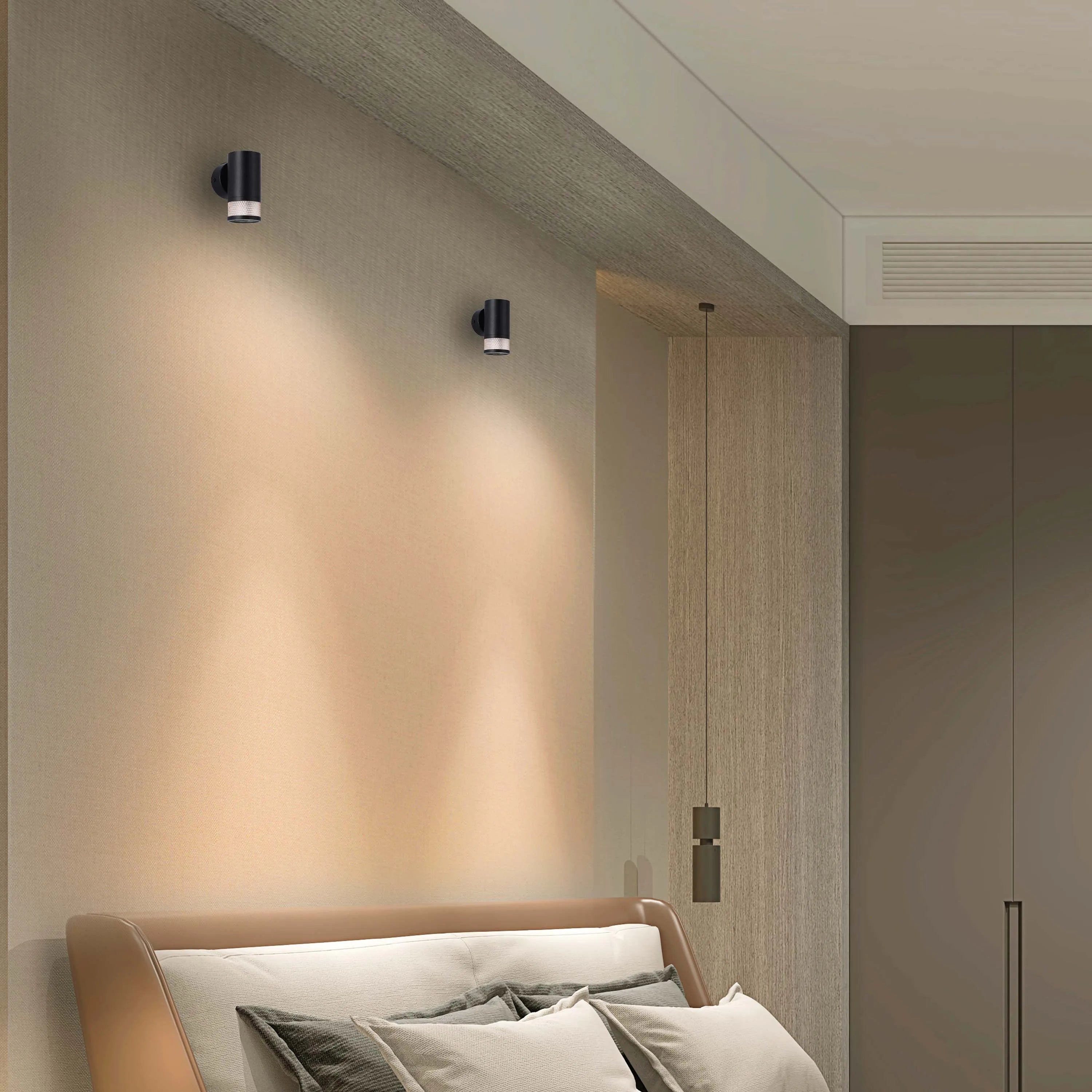Colección de luces con diseño cilíndrico de malla