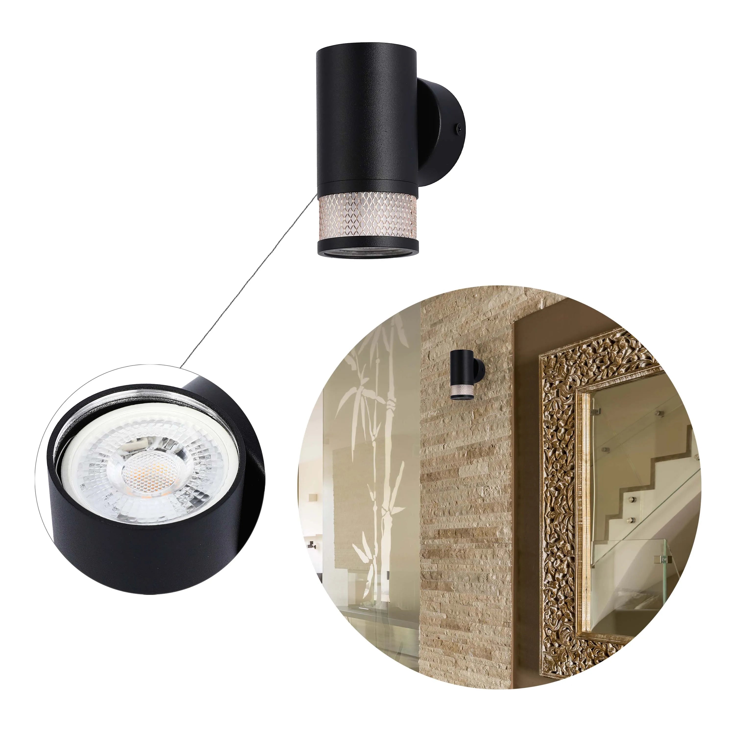 Colección de luces con diseño cilíndrico de malla